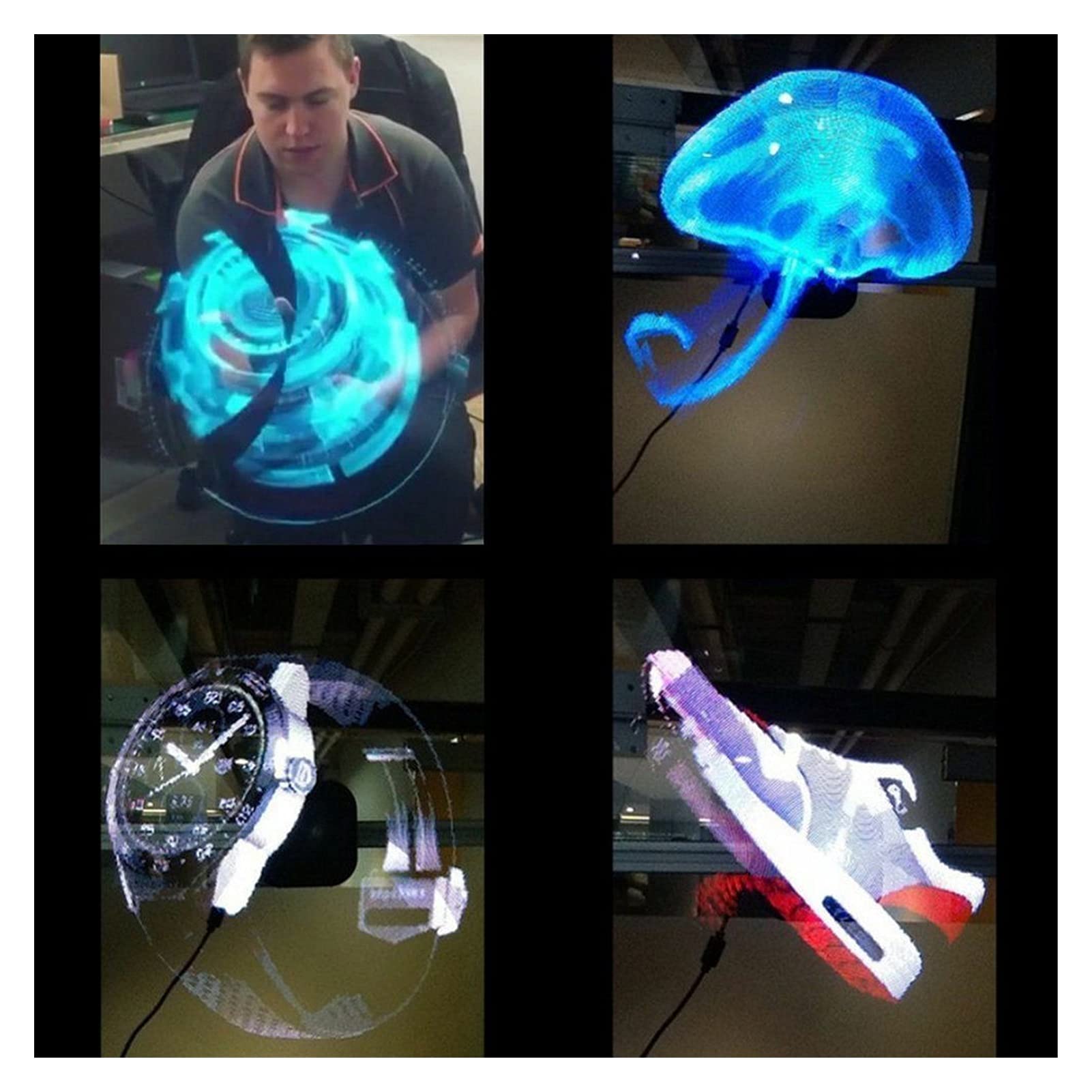 SunXTMY 3D Holographic LED Fan - Air Projection Advertising Display with Hologram Video Player | Perfect for Retail Stores, Trade Shows & Digital Signage