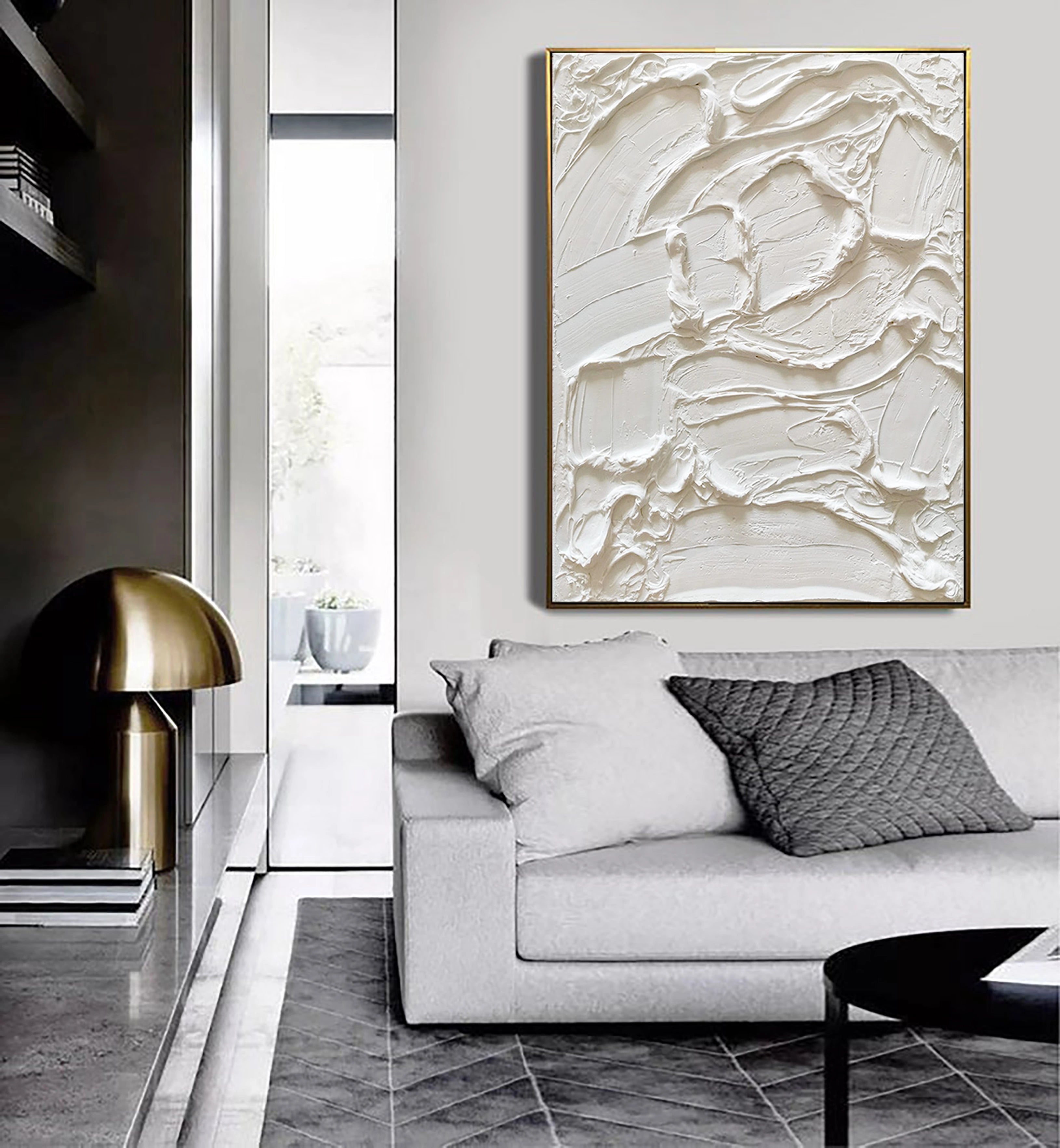 Minimalist Textured Plaster Art Painting - Abstract Wall Decor for Living Room, Bedroom & Office | Modern Home Artwork #MM035