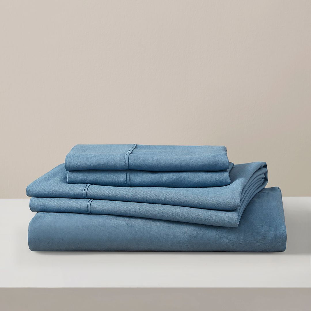 Premium Bamboo & Linen Bed Sheet Set - Queen & King Size | Ultra Soft, Breathable & Eco-Friendly Luxury Bedding | Perfect for Hot Sleepers & Sustainable Home Decor