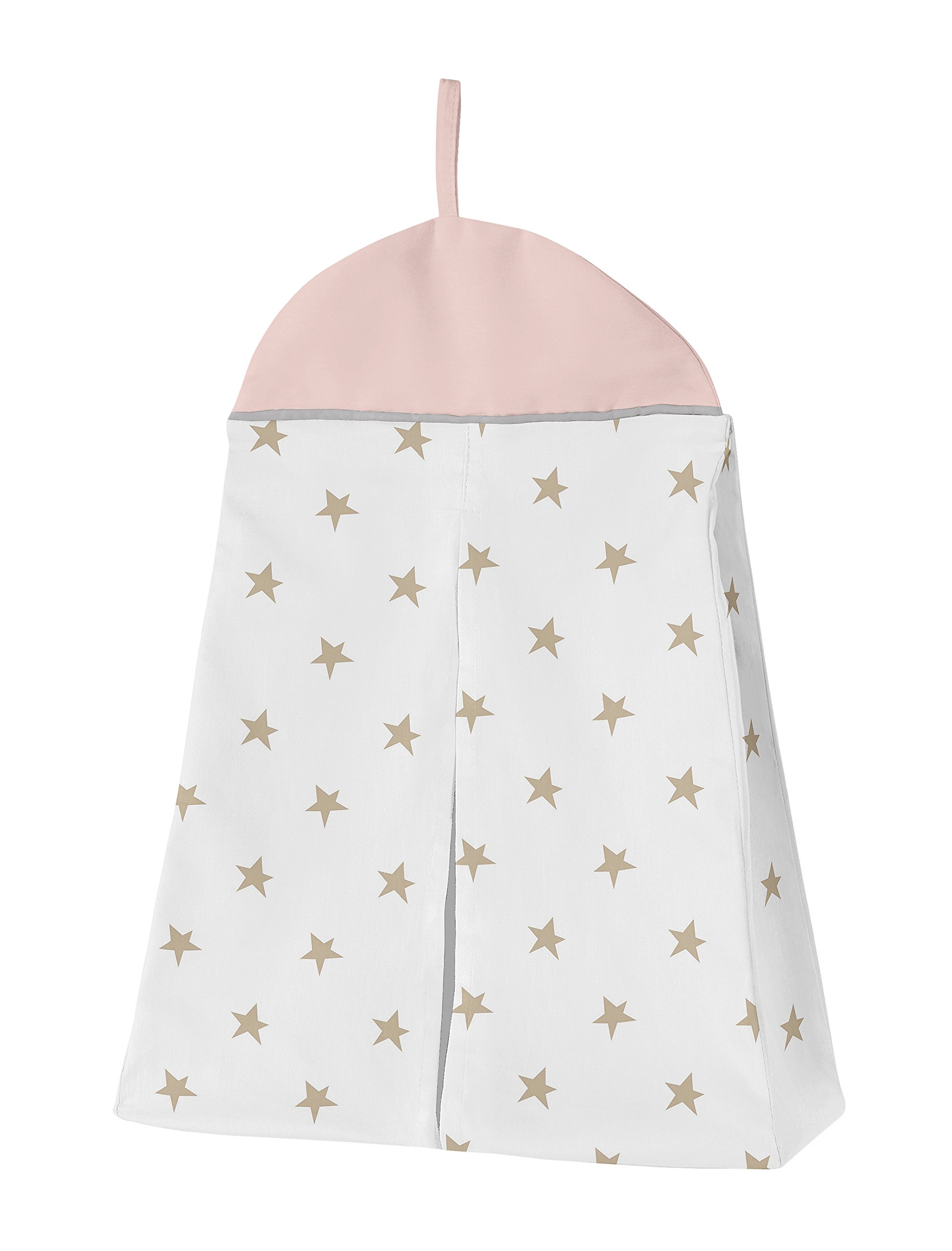 Sweet Jojo Designs Blush Pink & Gold Star Moon Baby Crib Bedding Set - 5 Piece Nursery Set with Quilt, Fitted Sheet, Skirt & Diaper Stacker - Celestial Sky Stars Theme - Perfect for Girls' Nursery Room Decor & Baby Shower Gifts