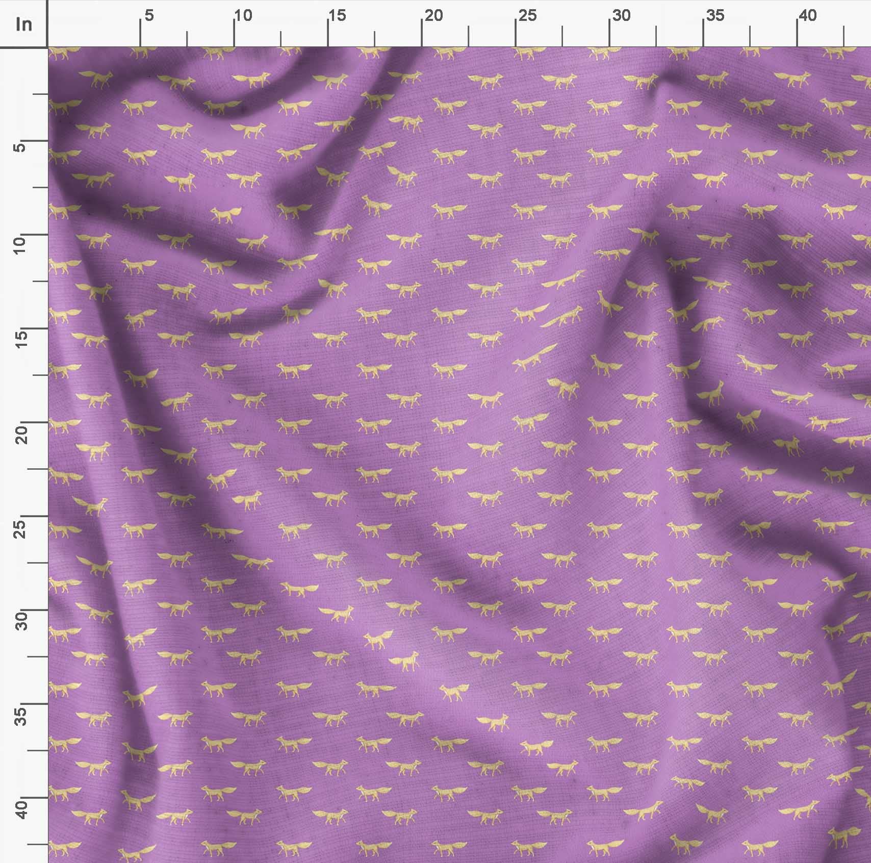 Soimoi Moss Georgette Brown Fabric by The Yard - 42 Inch Wide Fox Animal Print Material - Nature-Inspired Printed Fabric for Dresses, Scarves & Home Decor