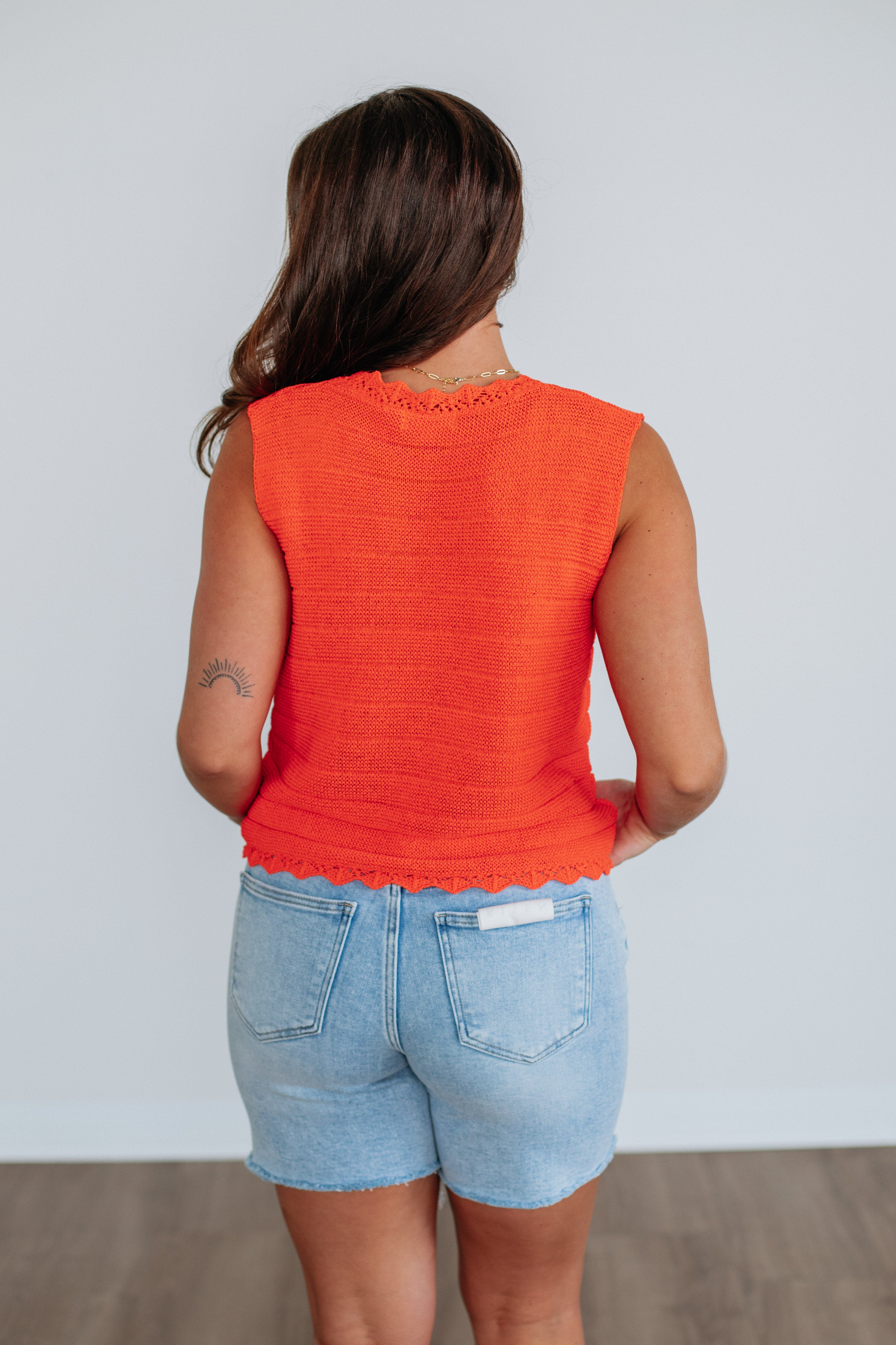Cheryl Women's Knit Sweater Vest - Soft & Stylish Papaya Color for Fall & Winter Layering | Casual Office Wear & Weekend Outfits