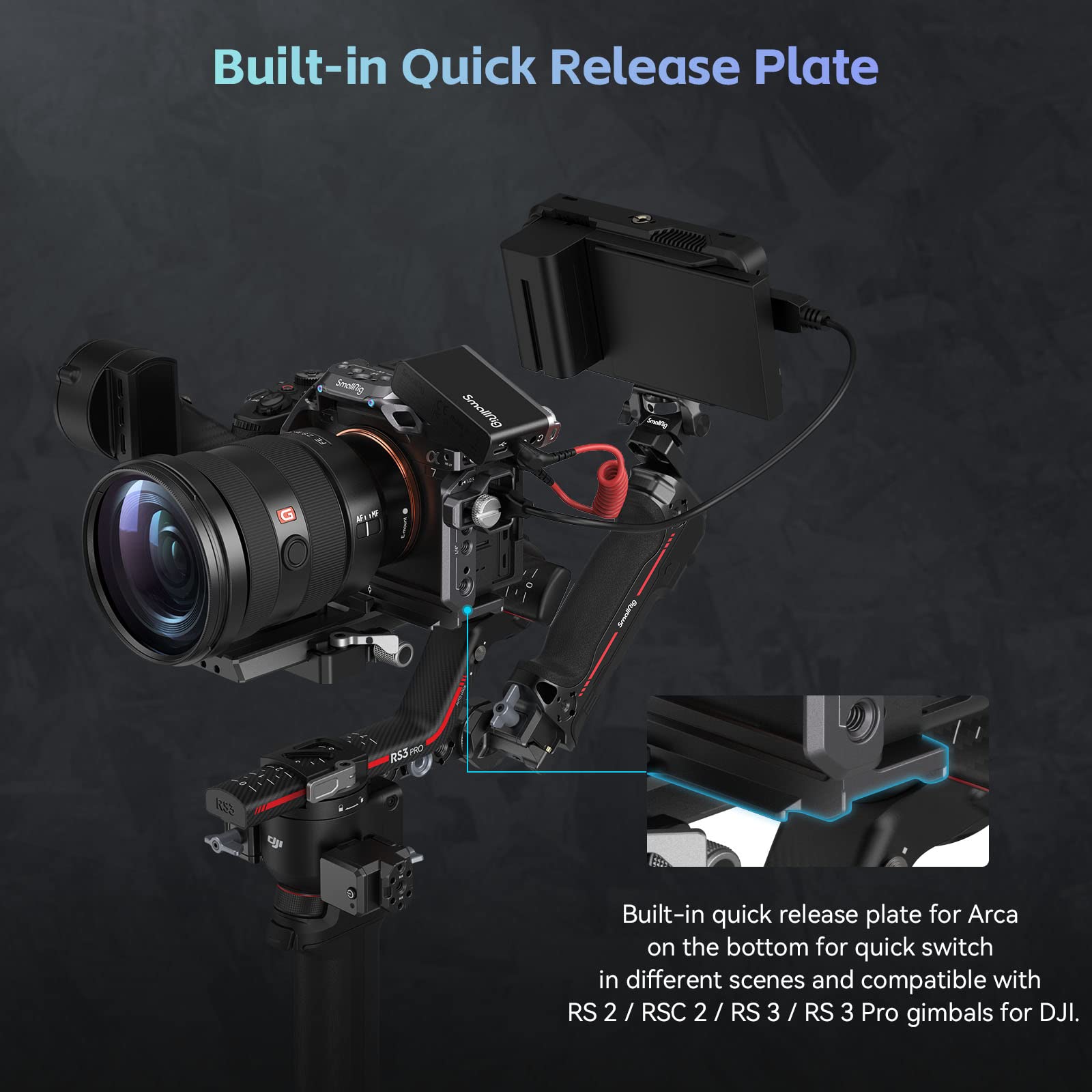 SmallRig 3708 Camera Cage for Sony A7 IV, A7R V & A7S III - Aluminum Alloy Body with Top Handle & HDMI Clamp - Professional DSLR Rig for Vlogging, Filmmaking & Photography