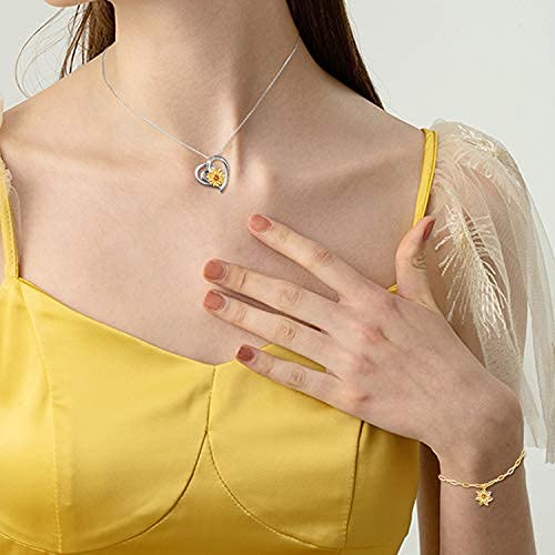 AOBOCO 925 Sterling Silver Flower Necklace for Women - Elegant Crystal Pendant Jewelry, Perfect Birthday Gift for Her, Anniversary Present, Valentine's Day Gift | Ideal for Weddings, Parties & Everyday Wear