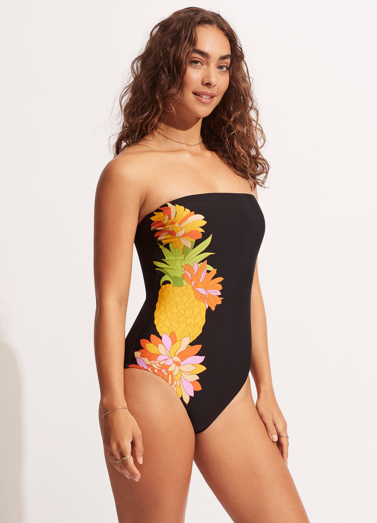 Summer Salt Bandeau One Piece Swimsuit - Black | Women's Sexy Monokini for Beach & Pool Party