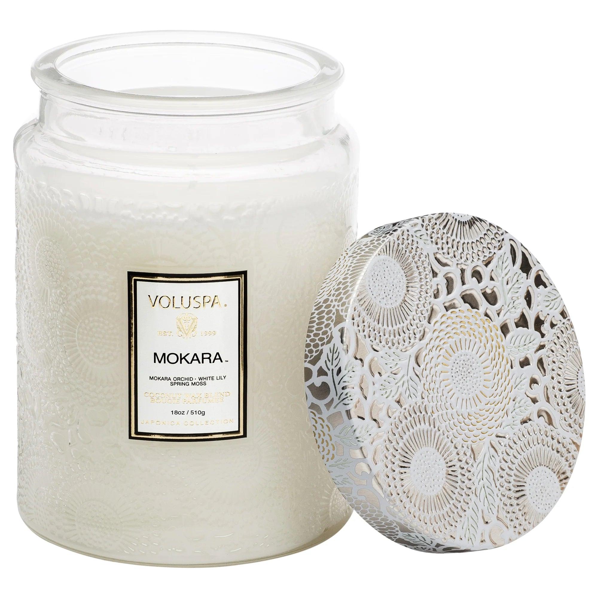 Mokara Large Jar Candle - 16oz Scented Soy Wax Candle for Home, Relaxation & Aromatherapy | Perfect for Living Room, Bedroom & Bathroom Decor