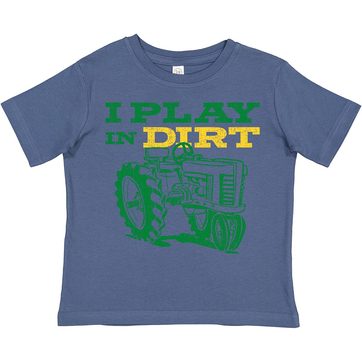 Inktastic Play in Dirt Tractor Graphic Toddler T-Shirt - Cute Farm Themed Cotton Tee for Boys & Girls - Perfect for Outdoor Play, Farm Visits & Playdates