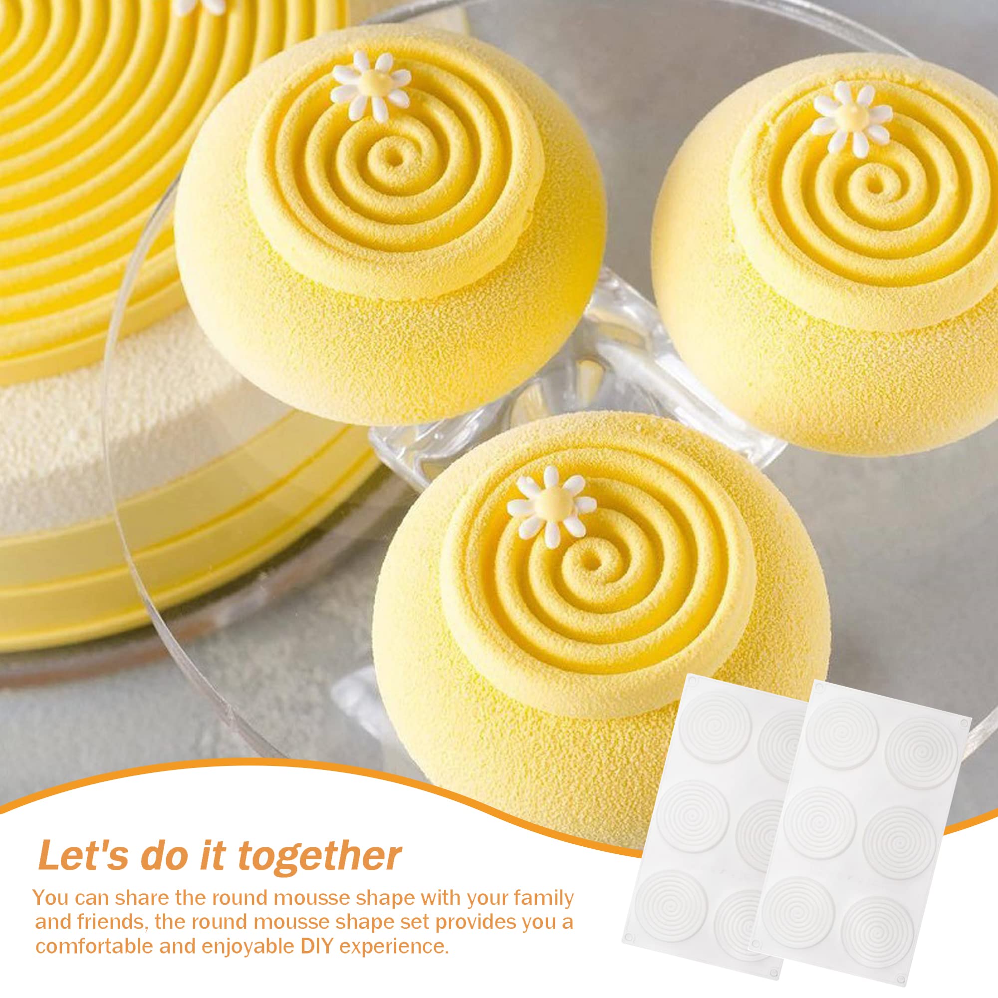 6-Piece 3D Spiral & Flat Silicone Baking Molds Set for Cakes, Muffins, Bread & Fruit - Perfect for Home Baking, Party Desserts & DIY Treats