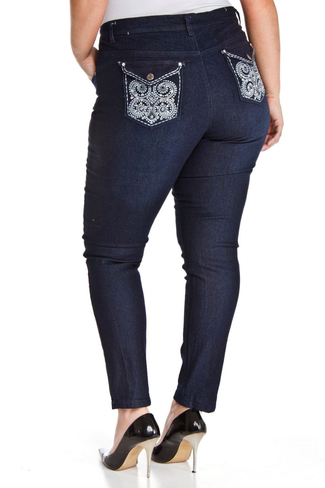 1826 High Waist Stretch Skinny Jeans for Women - Plus Size Blue Denim Pants (PJ 3686) | Comfortable Everyday Wear & Casual Outfits