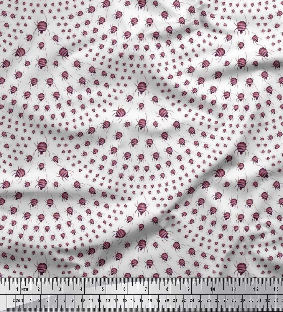 Soimoi Moss Georgette Brown Fabric by The Yard - 42 Inch Wide Spider Print Fabric for Fashionable Apparel & Home Decor | Perfect for Gothic Dresses, Halloween Costumes & Dark Aesthetic Decorations