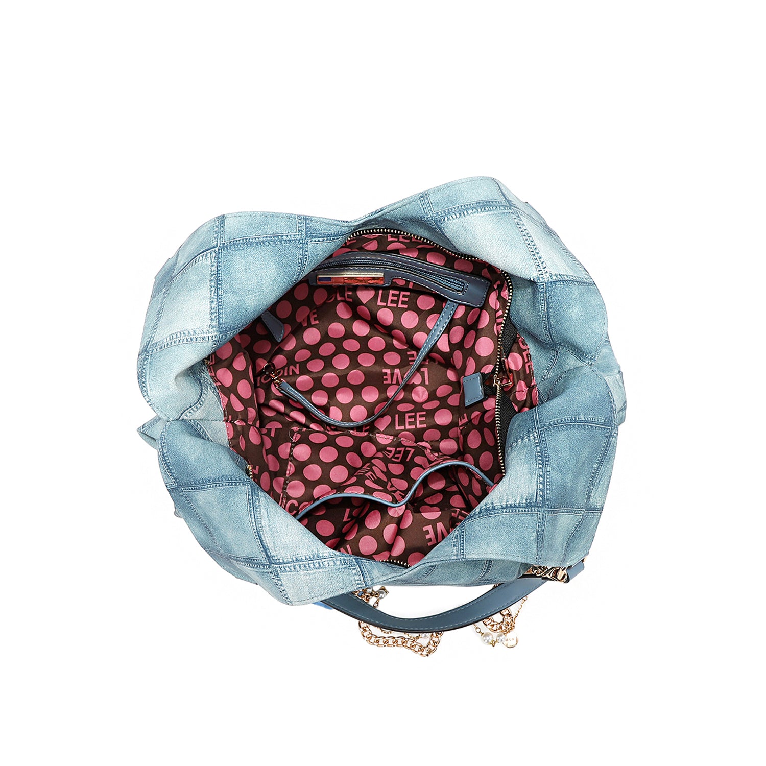 Blue Flower Large Shoulder Bag for Women - Stylish Crossbody Purse with Adjustable Strap, Perfect for Work, Travel & Everyday Use
