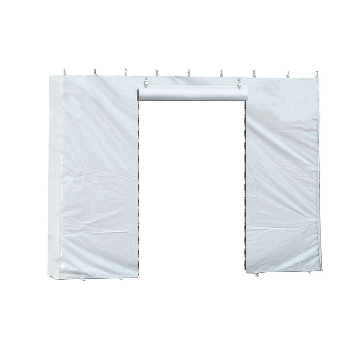 8' x 10' Party Canopy Tent Sidewall with Zipper - Translucent PVC Vinyl Material for Outdoor Events, Weddings & Commercial Tents - Includes Clips & Grommets (Tent Not Included) - Perfect for Backyard Parties, Festival Booths & Camping Shelters