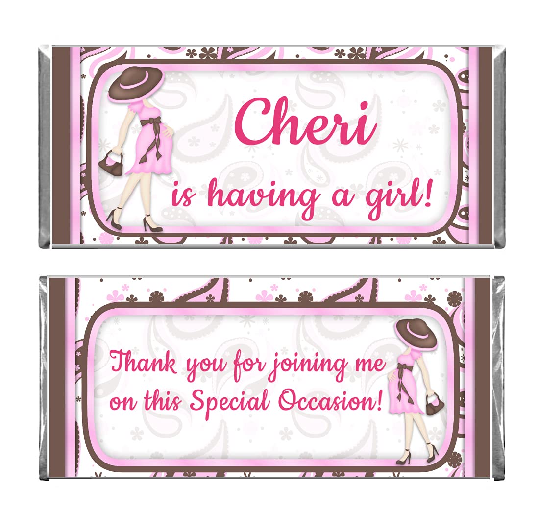 Personalized Pink Baby Shower Chocolate Wrappers - 500 Custom Candy Bar Foils for Maternity Celebrations, Gender Reveals & Newborn Gifts - Perfect for Baby Showers, Birthday Parties & Special Events