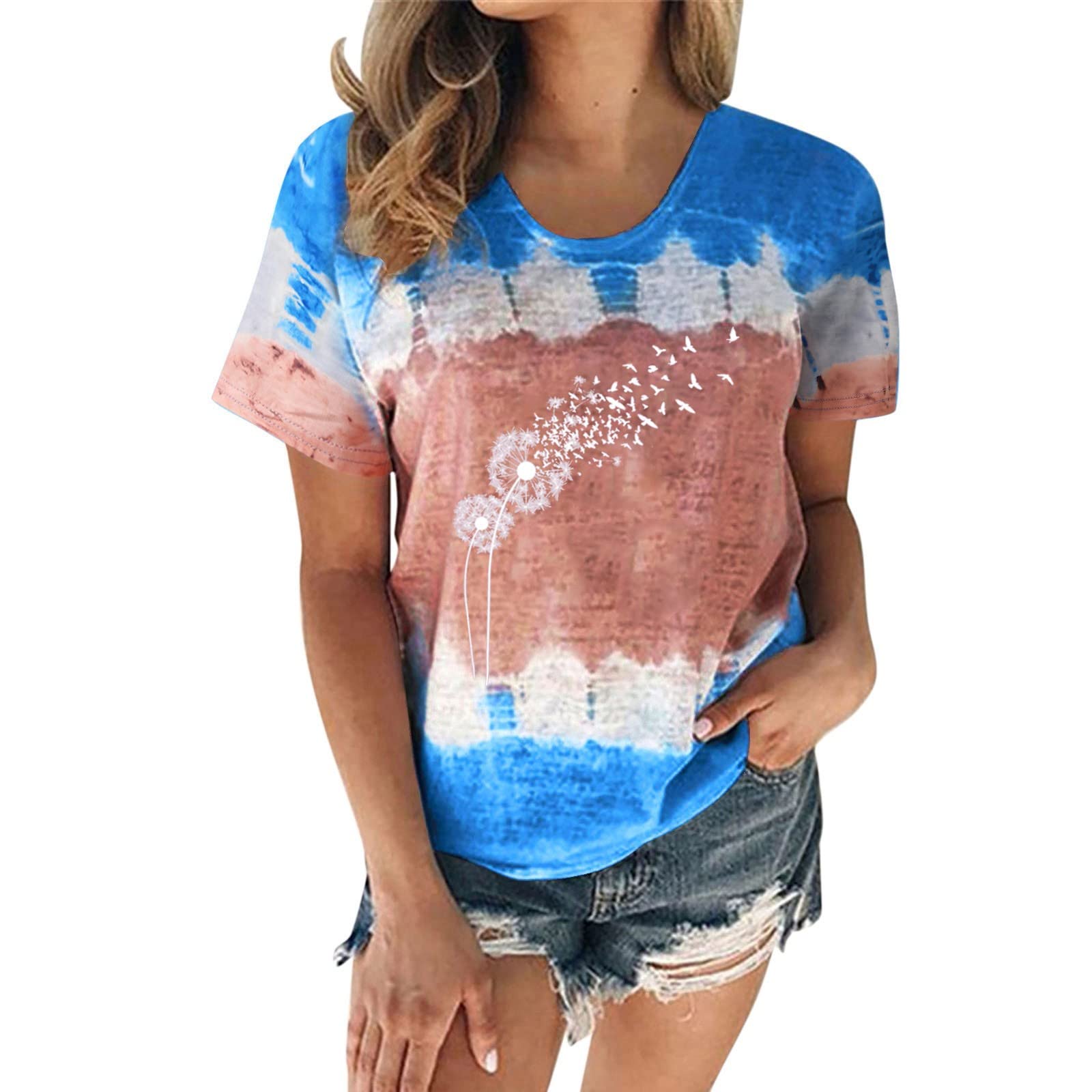 Women's Summer T-Shirt - Trendy Loose Fit Tunic Top with Short Sleeves | Casual & Sexy Ladies Tee | Plus Size Comfortable Workout Shirt | Perfect for Yoga, Beach Outings & Daily Wear