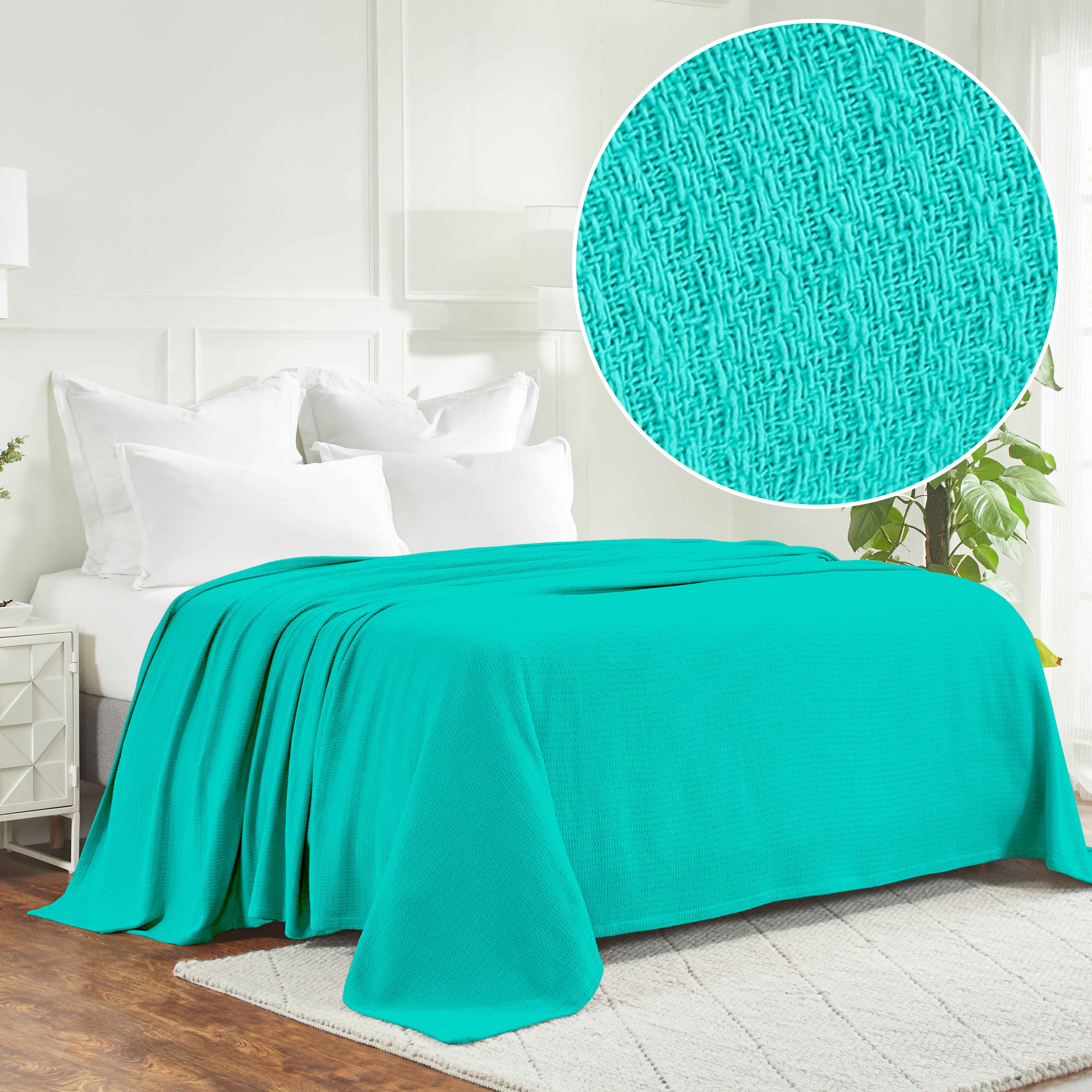 Premium Textured Cotton Waffle Weave Blanket - Soft & Breathable Throw for Bed, Sofa & Couch - Cozy Home Decor Gift for All Seasons