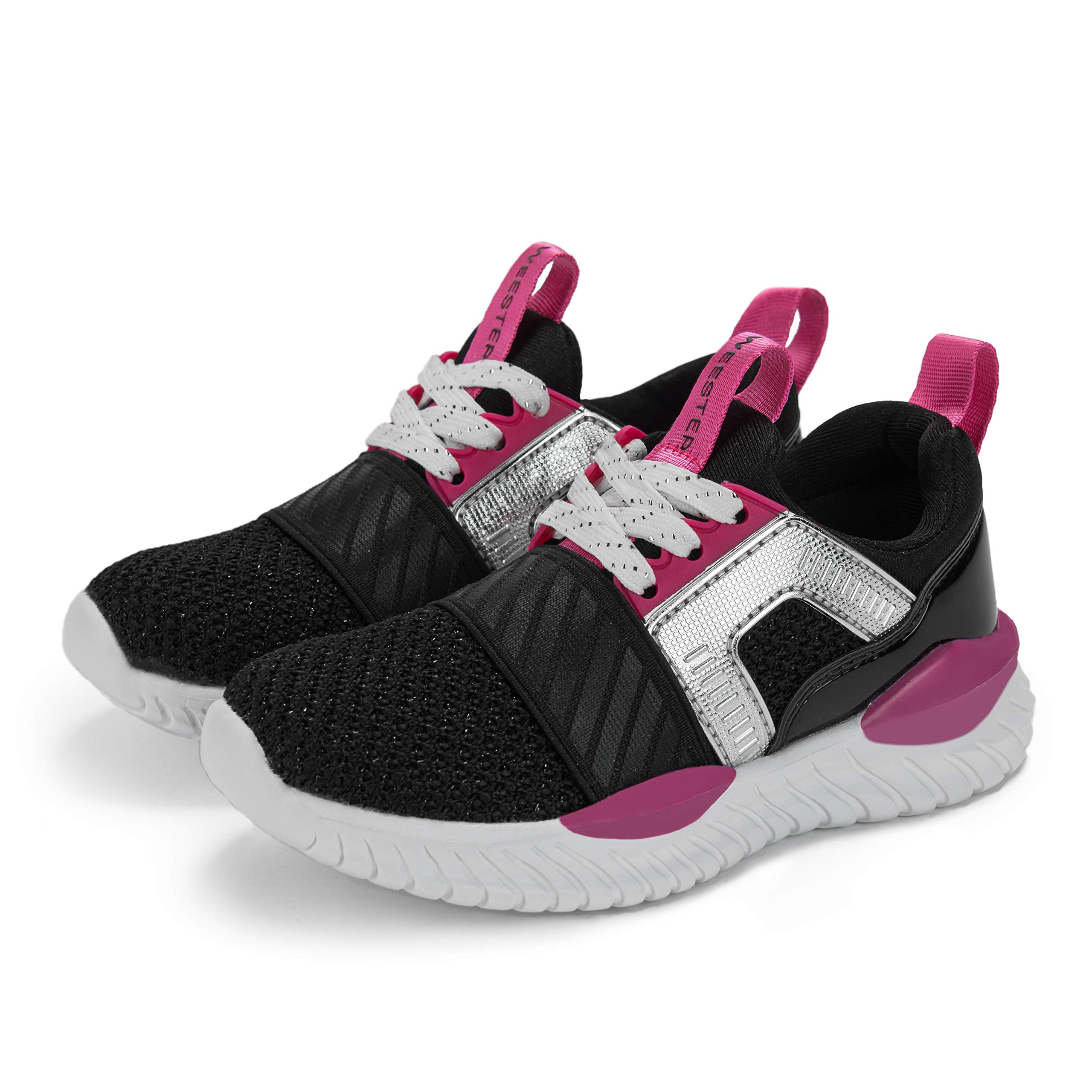 Weestep Toddler Girls Elastic Band Sport Sneakers - Comfortable Kids Running Shoes for Active Play & School - Perfect for Playground, Gym Class & Everyday Wear