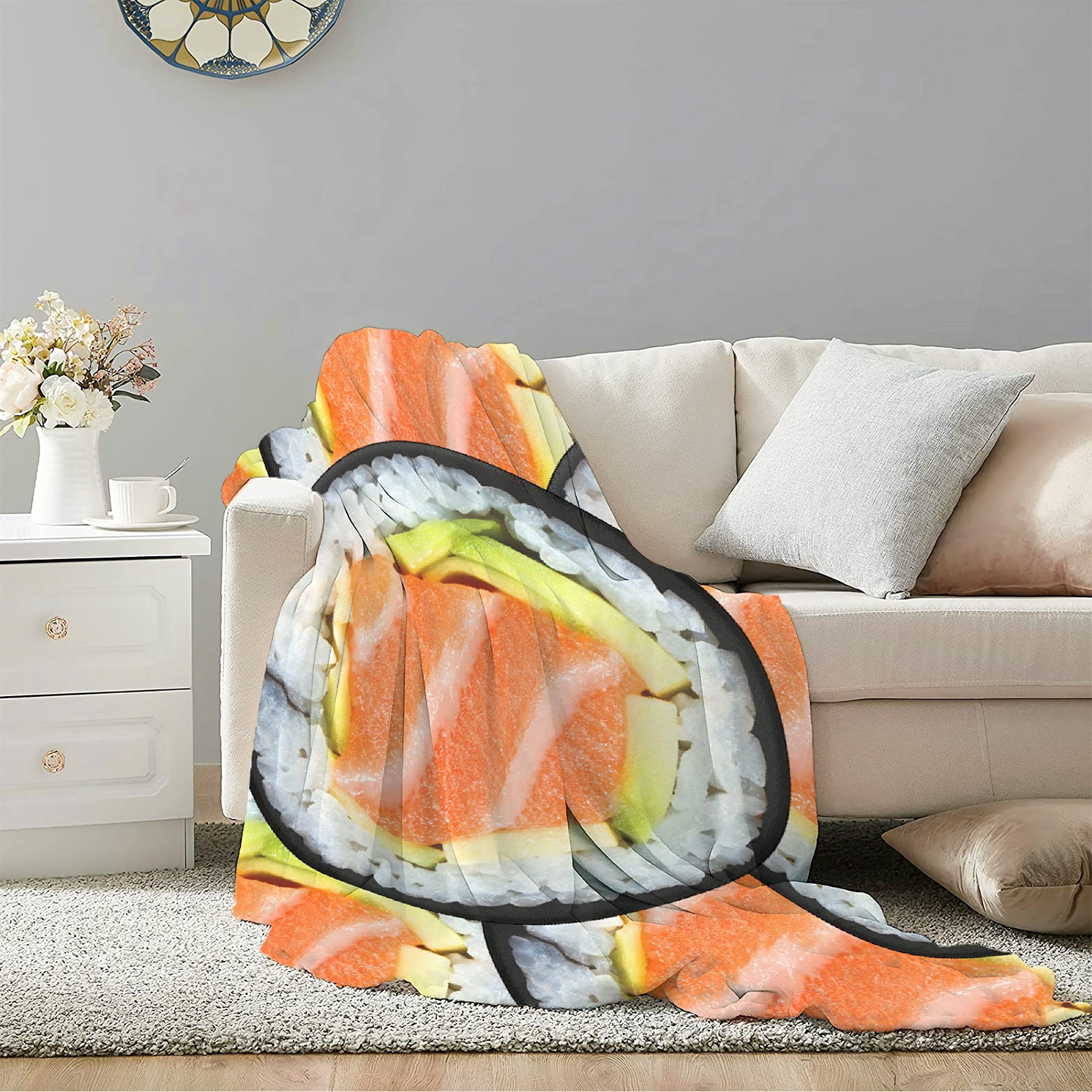 Premium Sushi Plush Fleece Blanket - Ultra Soft Flannel Throw for Kids, Women & Toddlers - 90