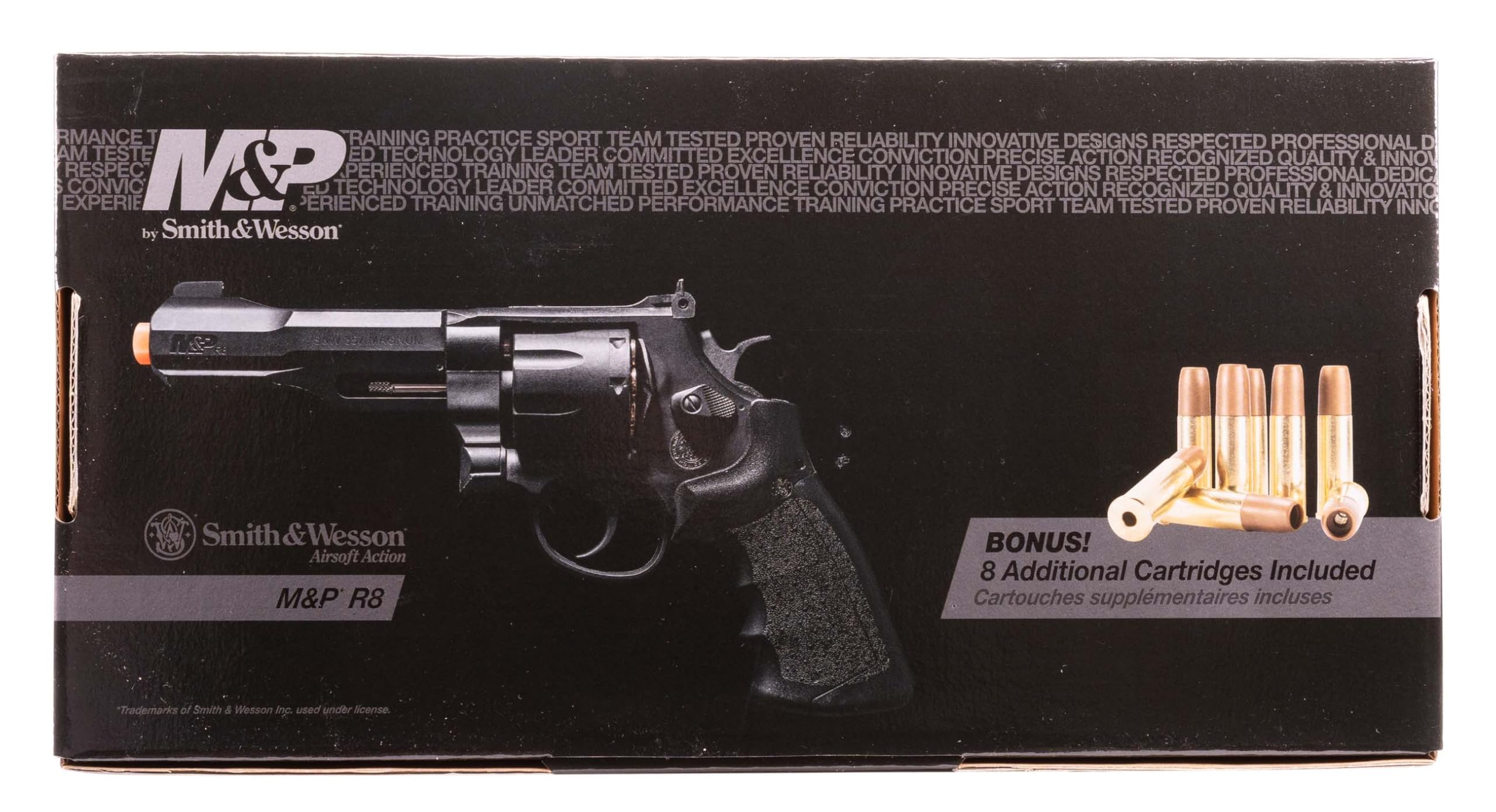 Smith & Wesson M&P R8 6mm BB Pistol Airsoft Gun Revolver - Realistic CO2 Powered Airsoft Pistol for Target Shooting & Training | Perfect for Backyard Practice, Airsoft Games & Tactical Training