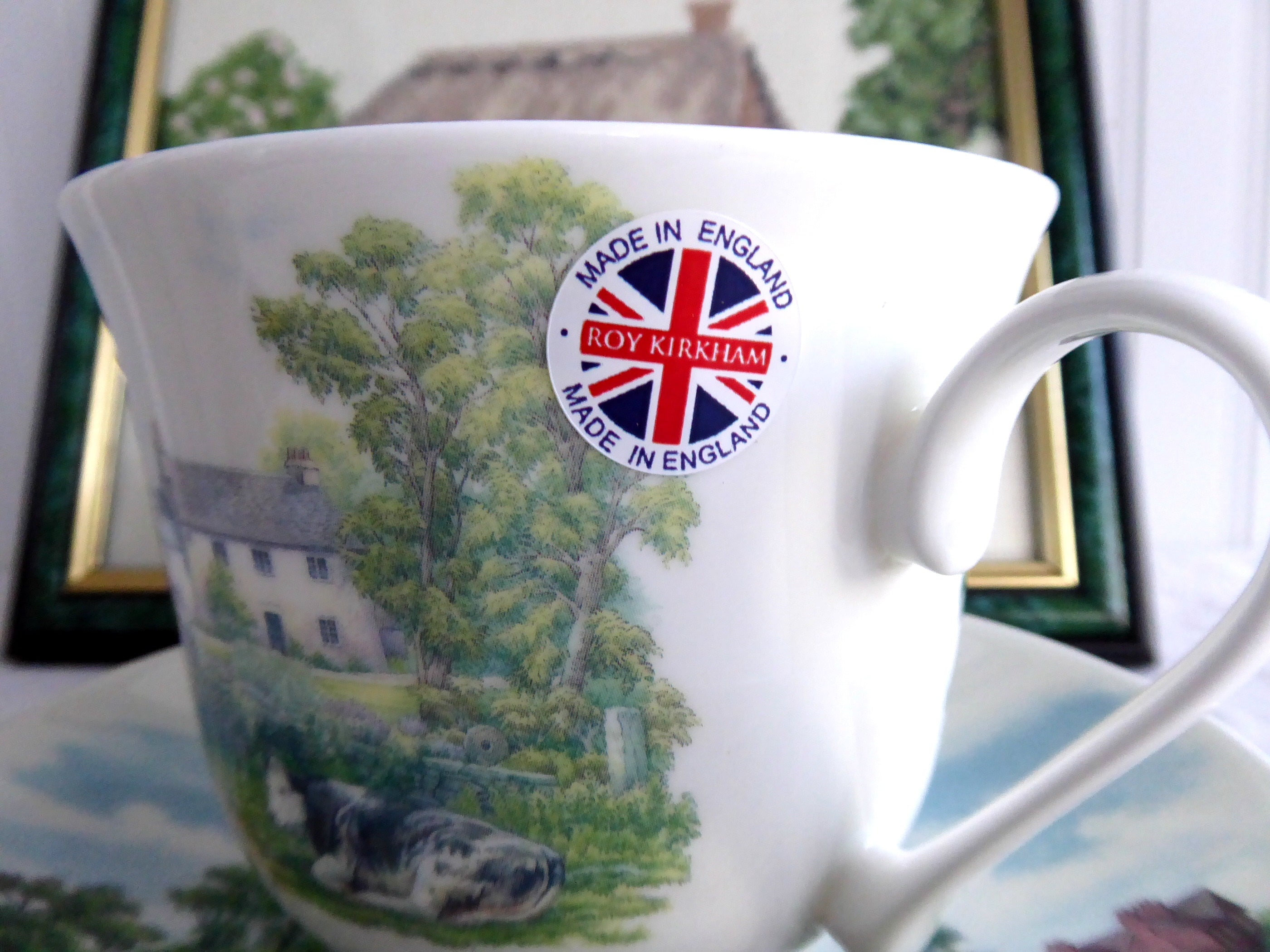 Roy Kirkham English Country Scenes Breakfast Cup and Saucer Set - Premium Bone China for Tea, Coffee, and Elegant Morning Dining