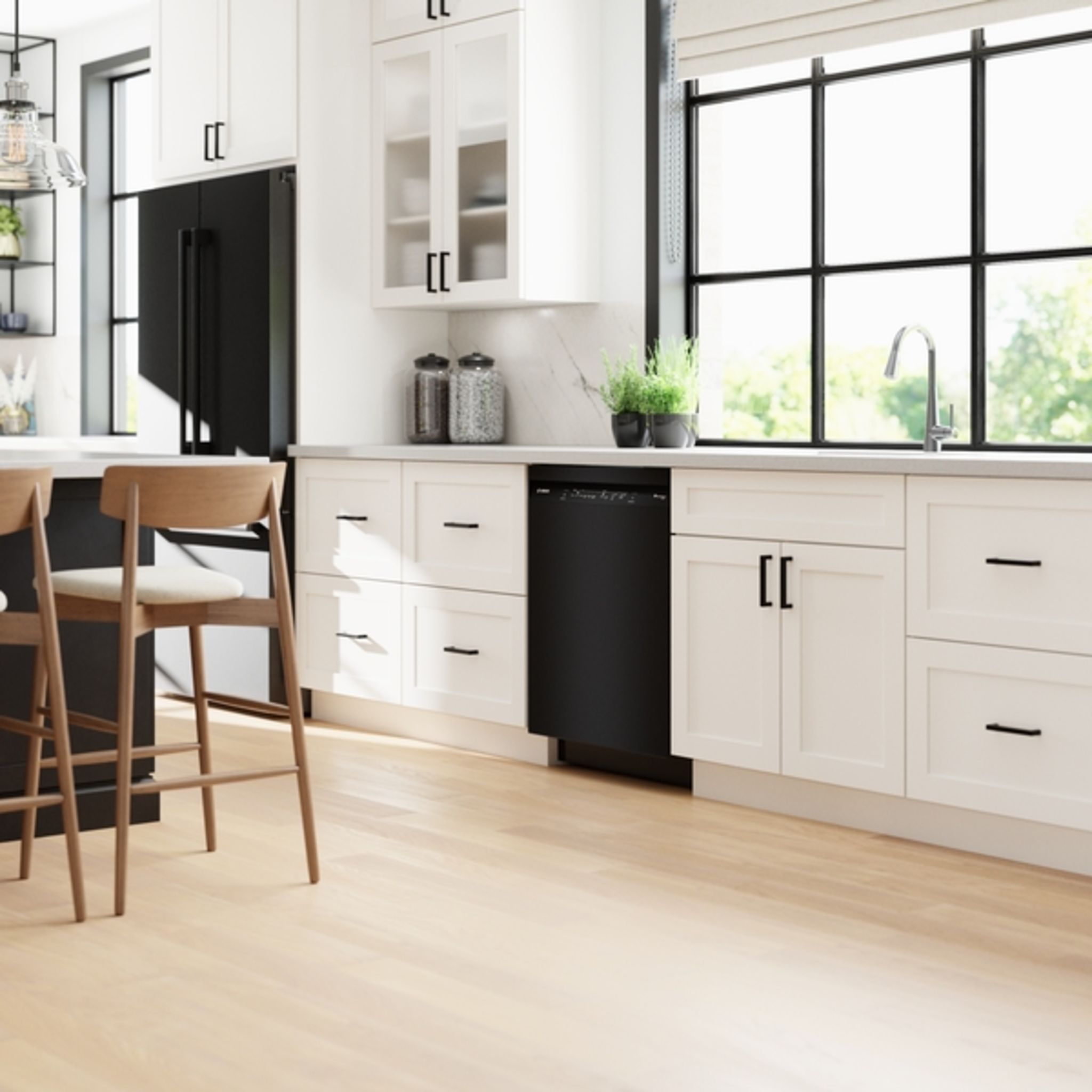 Bosch 300 Series SHE4AEM6N Built-In Dishwasher - 44 dBA Ultra Quiet, 16 Place Settings, 5 Wash Cycles, Black Stainless Steel | Perfect for Small to Medium Kitchens & Energy-Efficient Cleaning