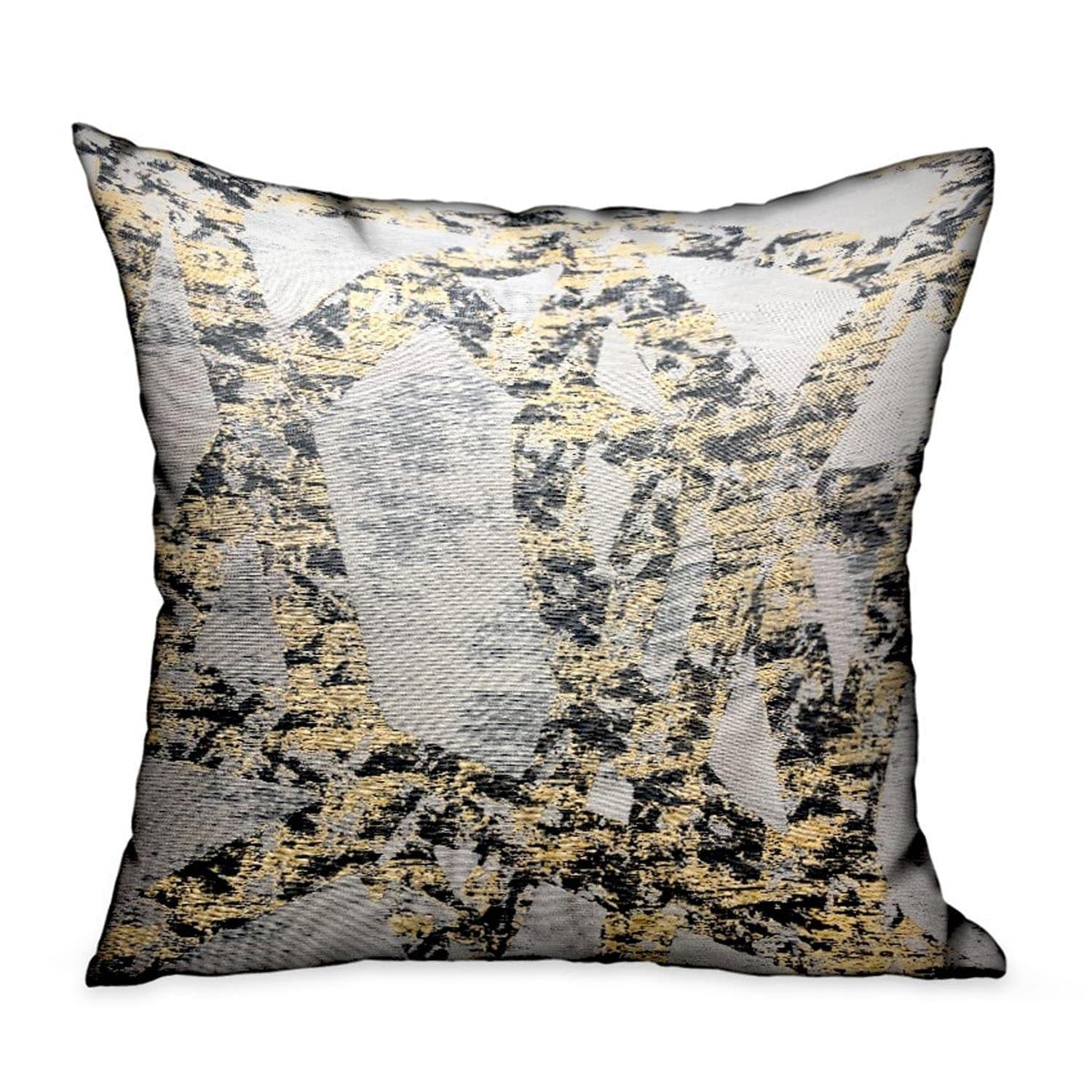 Plutus Brands Craven Dust Gold & Gray Abstract Luxury Throw Pillow - Elegant Home Decor for Sofa, Bed, Living Room & Office
