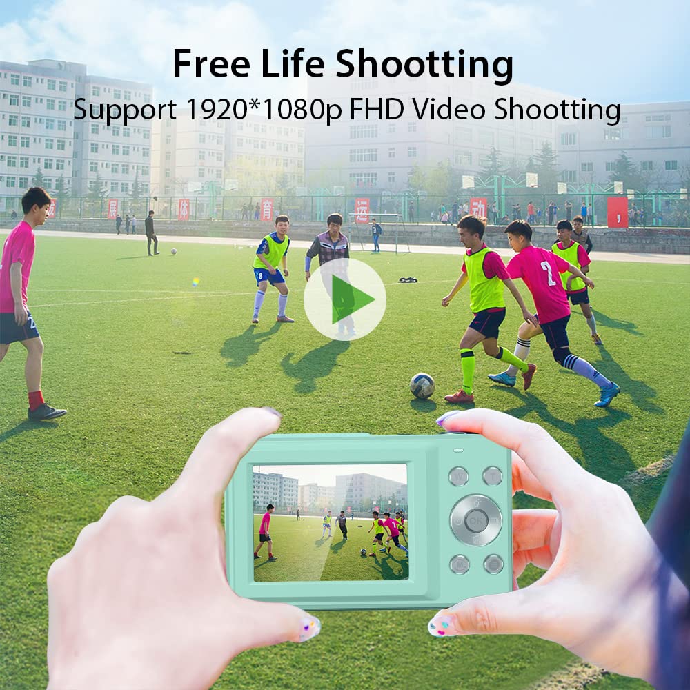 Andoer Pink Digital Camera for Kids with 32GB Card & 1080P HD - Perfect for Holidays & Travel