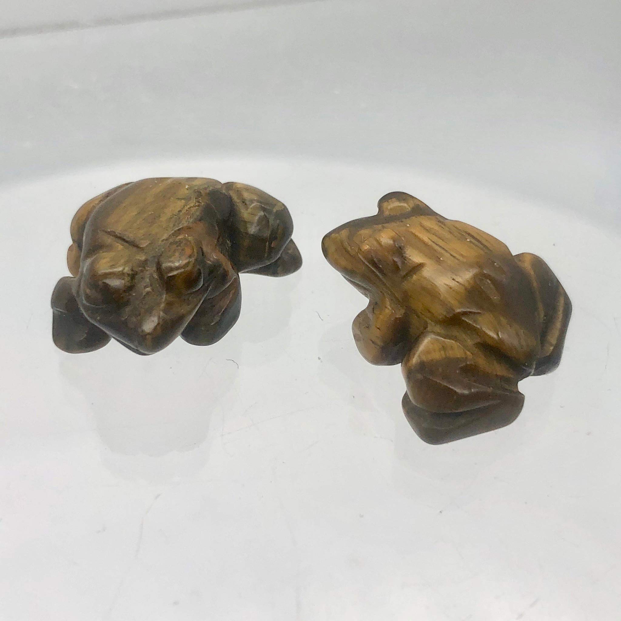 Hand Carved Tigereye Frog Beads for Jewelry Making - Prosperity 2 | Natural Stone Beads for DIY Bracelets, Necklaces & Spiritual Crafts