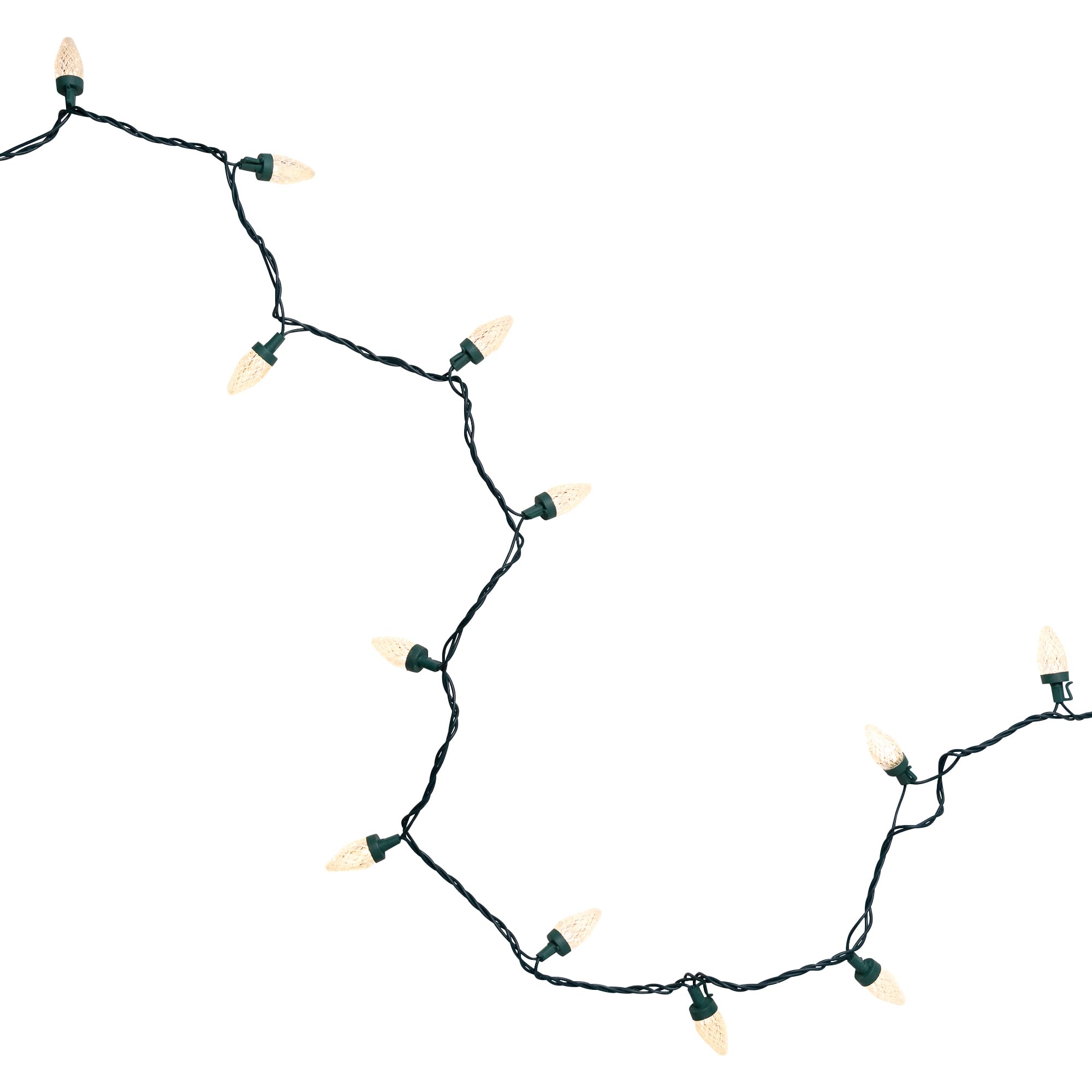 Northlight LED C7 Faceted Christmas Lights - Warm White - 20.25' Green Wire - 50 Count - Perfect for Indoor/Outdoor Holiday Decorations, Christmas Trees, and Home Lighting
