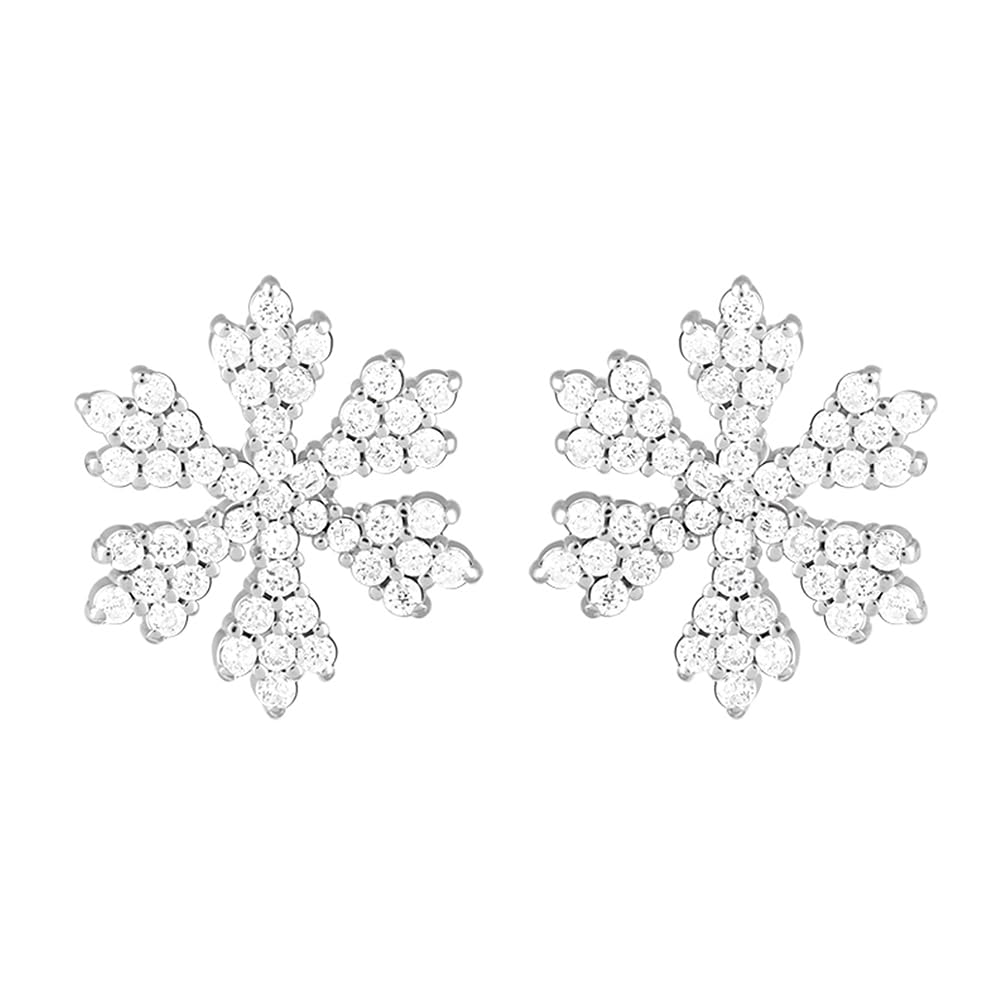 GIVA 925 Sterling Silver Zircon Snowflake Earrings for Women | Elegant Holiday & Christmas Gifts for Girlfriend, Wife, Daughter | Hypoallergenic Dangle Earrings with Certificate of Authenticity | Perfect for Parties, Weddings & Special Occasions