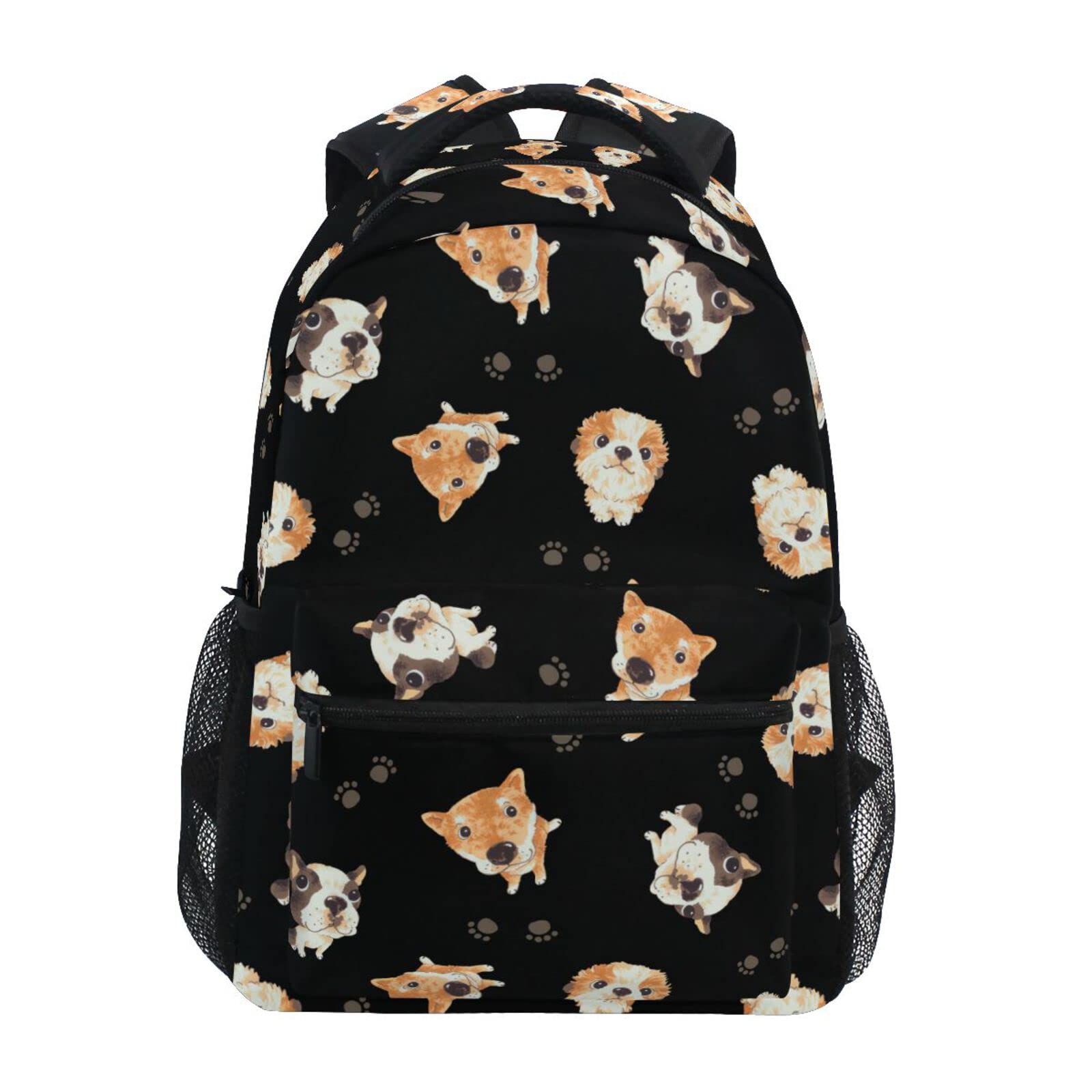 ALAZA Cute Puppy Dog Print Animal Backpack Purse - 16 Inch Multi-Pocket Laptop School Bag with Name Card Slot | Personalized Travel, Work & College Essentials for Women & Teens