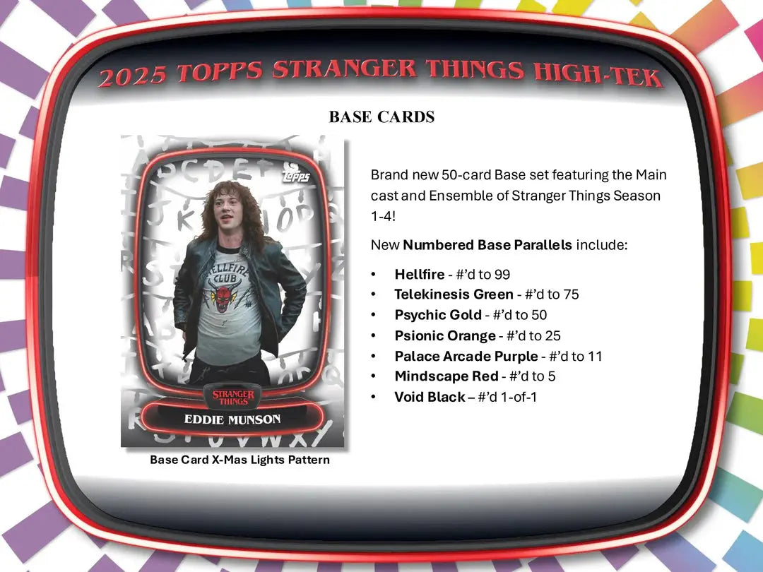 2025 Topps Stranger Things High Tek Hobby Box - Premium Trading Cards Collection for Collectors & Fans - Perfect for Display, Gifting, and Investment