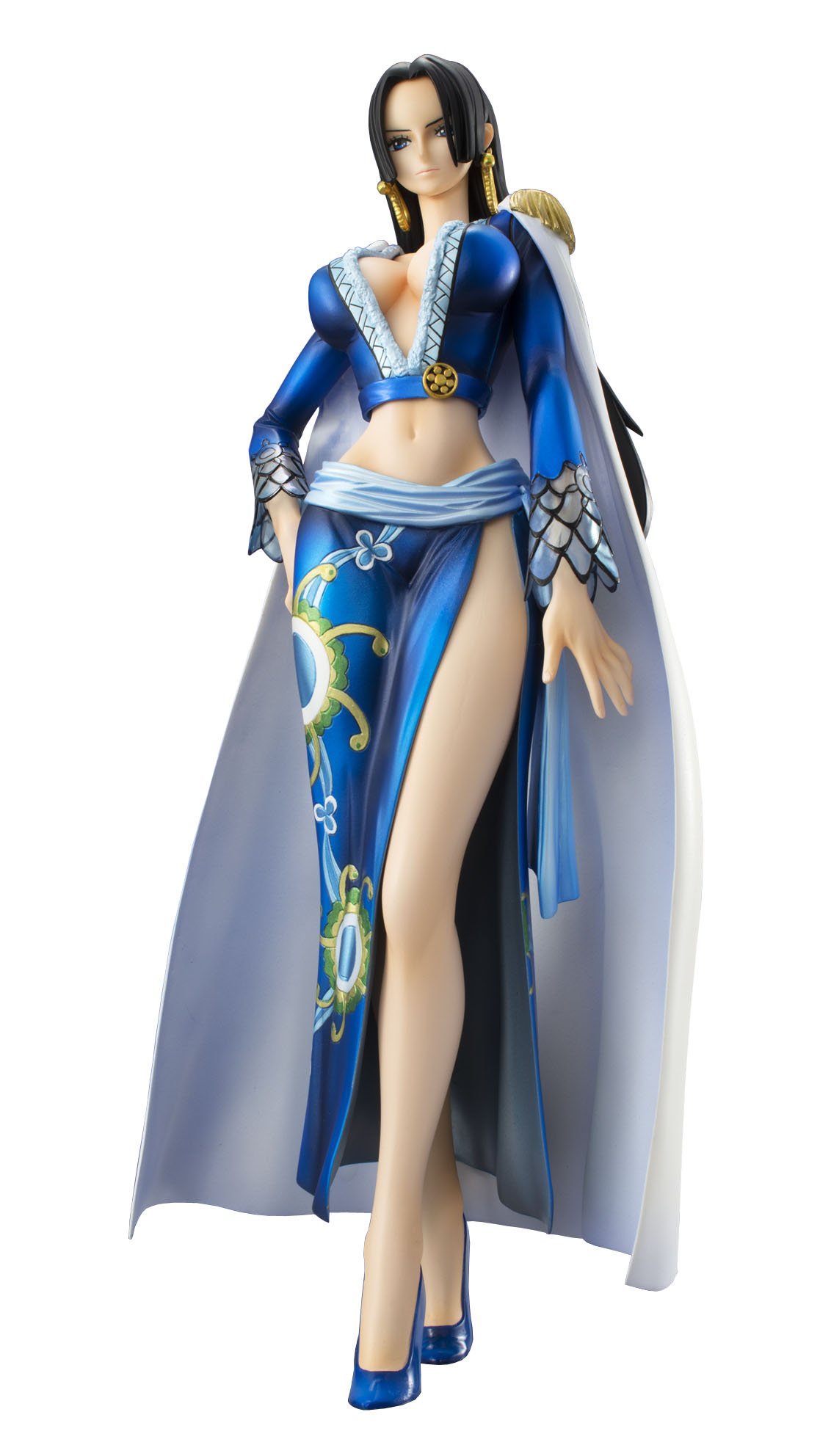 Megahouse One Piece Portrait of Pirates Boa Hancock PVC Figure - Blue Version | Anime Collectible, Gift for Fans, Display for Home & Office