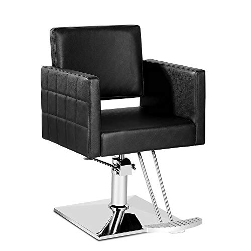 Professional Hydraulic Barber Chair for Hair Stylists - Adjustable Salon Styling Chair with Footrest, Classic Black Beauty Spa Equipment - Perfect for Hair Salons, Barber Shops & Home Styling Stations