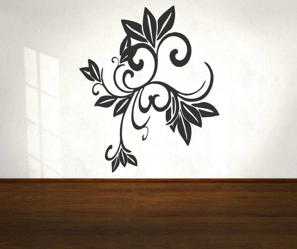 Vinyl Wall Decal Sticker - Elegant Curly Leaves Design #OS_AA298 - Perfect for Home Decor, Nursery, Office & DIY Projects
