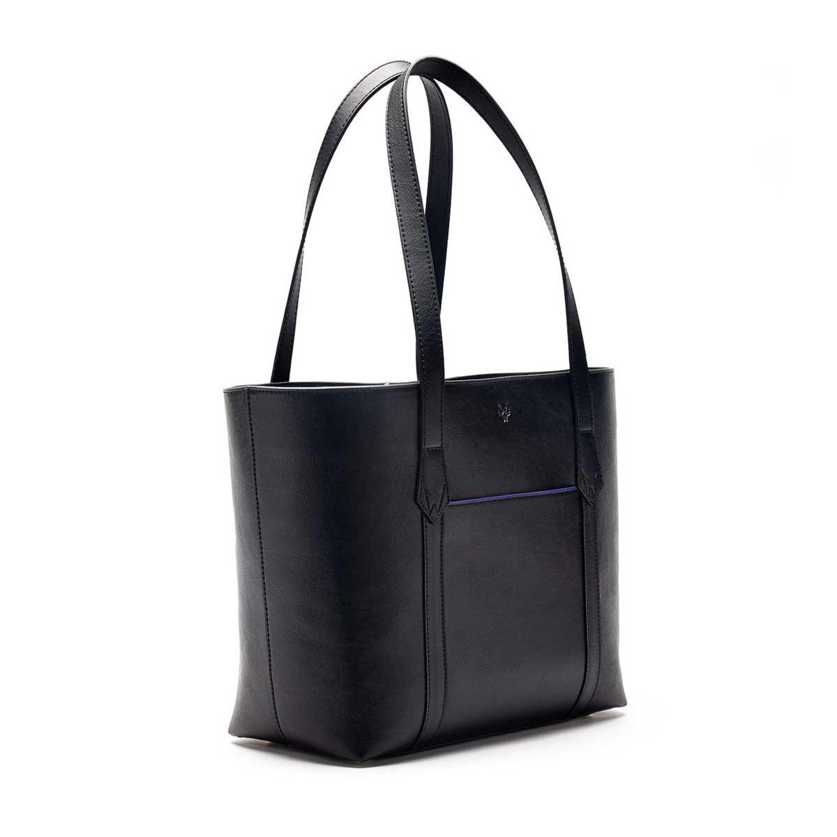 Maddox Vegan Leather Tote Bag for Women - Stylish Black & Cobalt Blue Handbag - Perfect for Work, Travel & Everyday Use