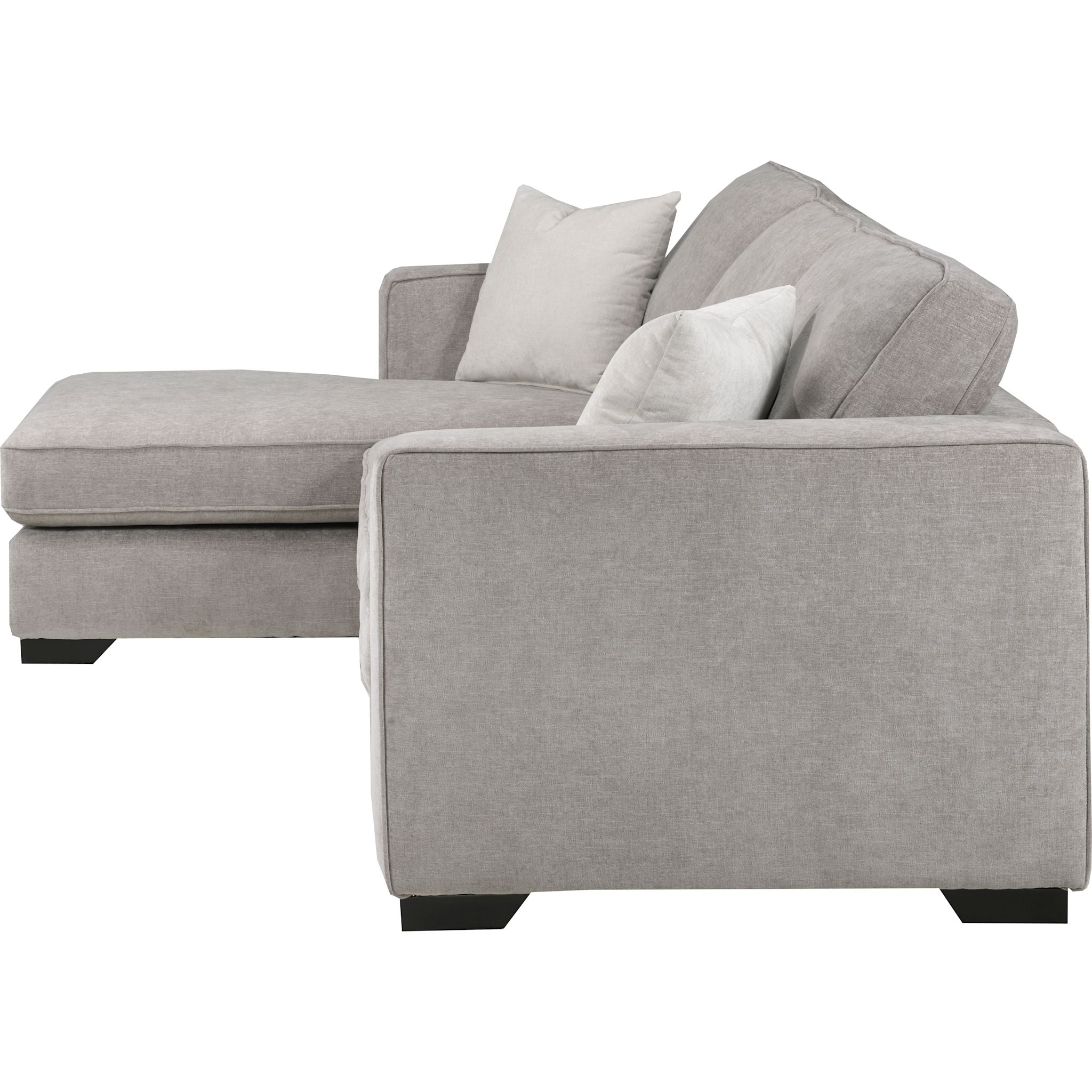 Amber 2-Piece Sectional Sofa with Chaise Lounge - Taupe Fabric Upholstery for Living Room & Family Room Comfort