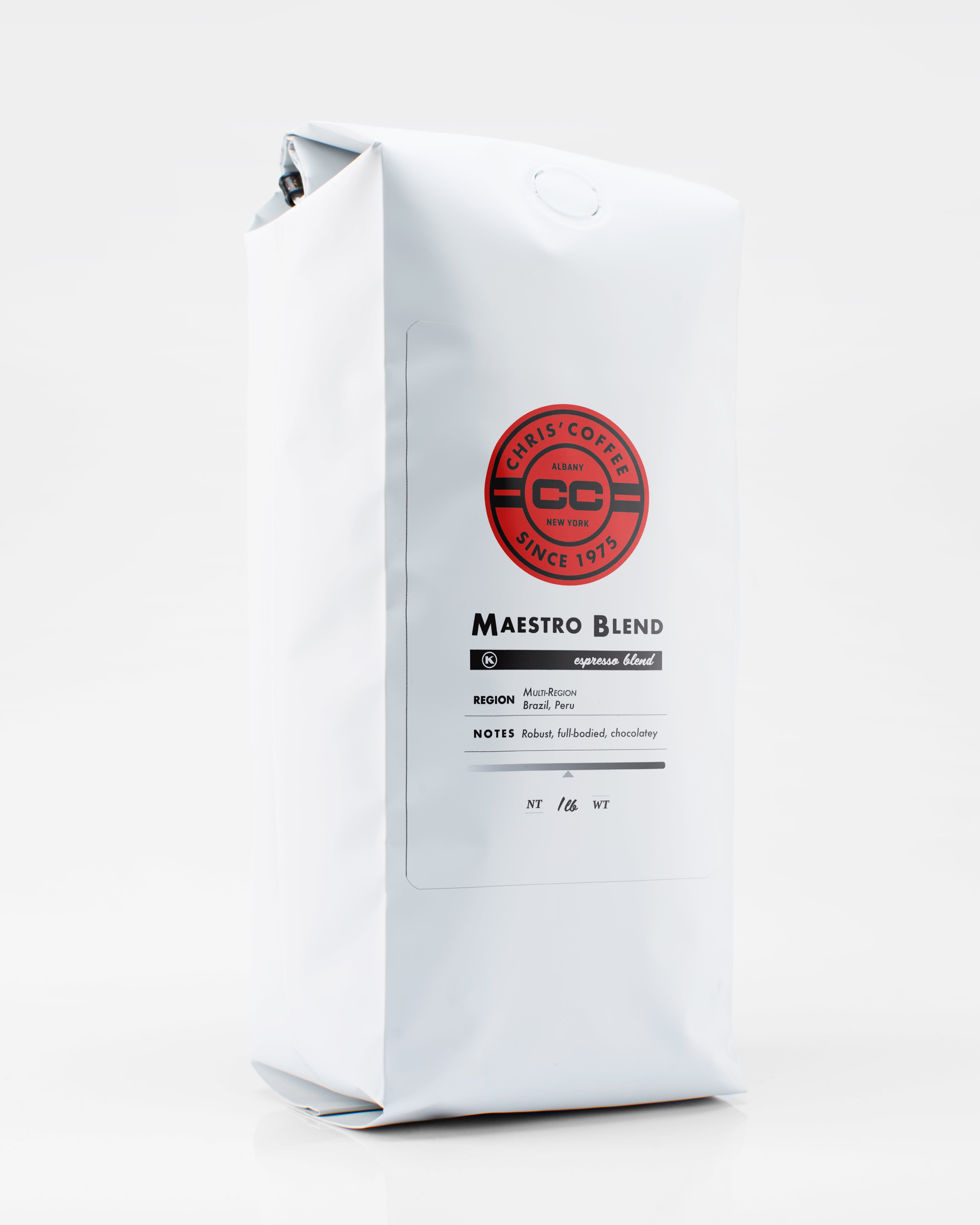 Maestro Espresso Blend Coffee Beans - Premium Italian Dark Roast for Espresso Machines - Perfect for Home Baristas & Coffee Shops