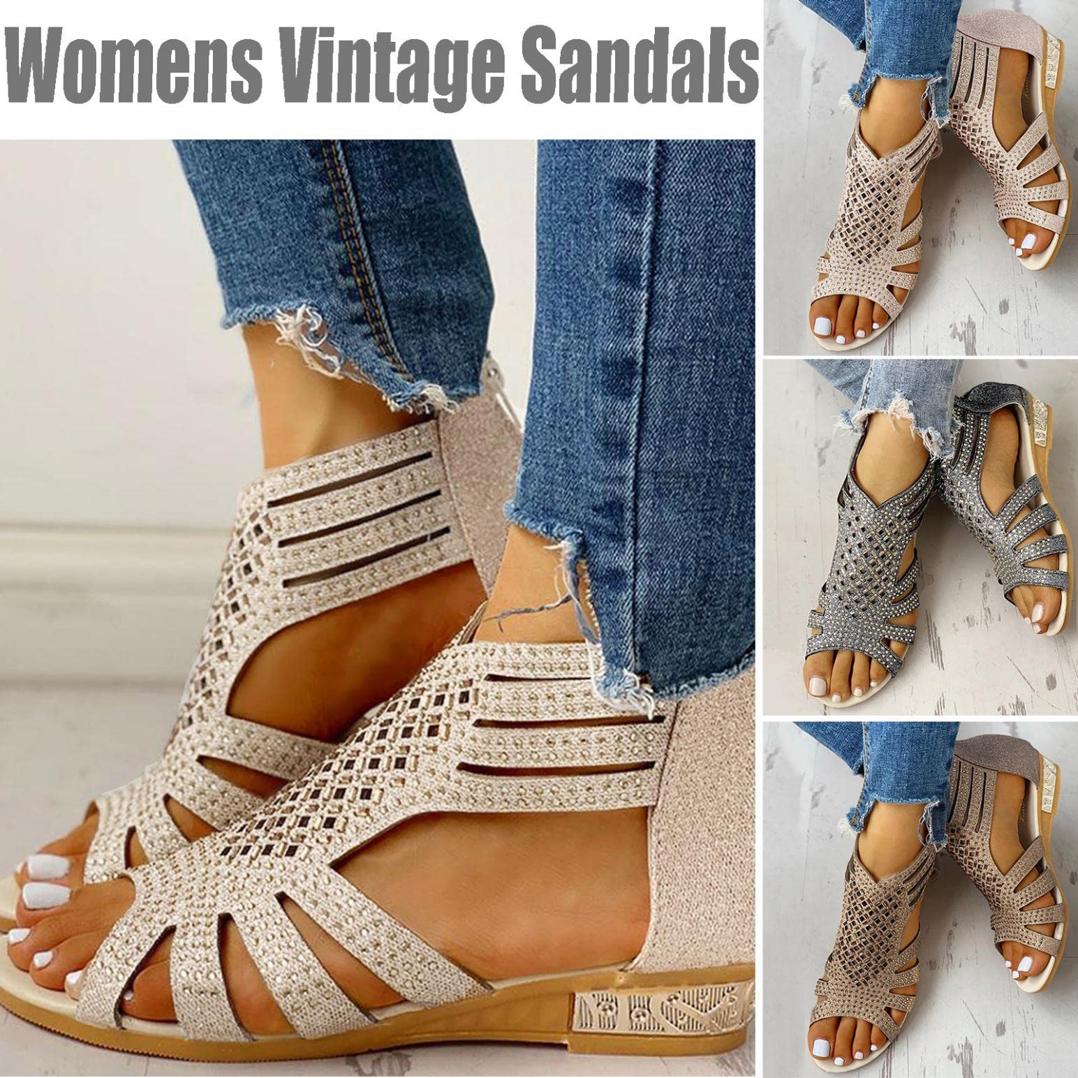 Gibobby Women's Casual Summer Sandals - Buckle Ankle Strap Fashion Flip Flops with Open Toe | Comfortable Flat Thong Sandals for Beach, Pool & Everyday Wear