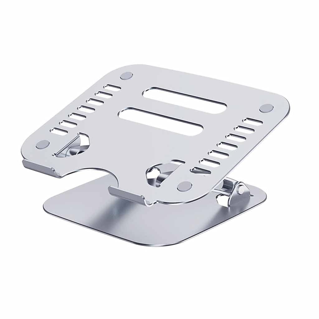 Viinice Aluminum Alloy Adjustable Laptop Stand - Portable Folding Notebook Computer Holder with Cooling Function for MacBook, iPad, Tablet (Color: Silver) - Perfect for Home Office, Gaming & Travel Use