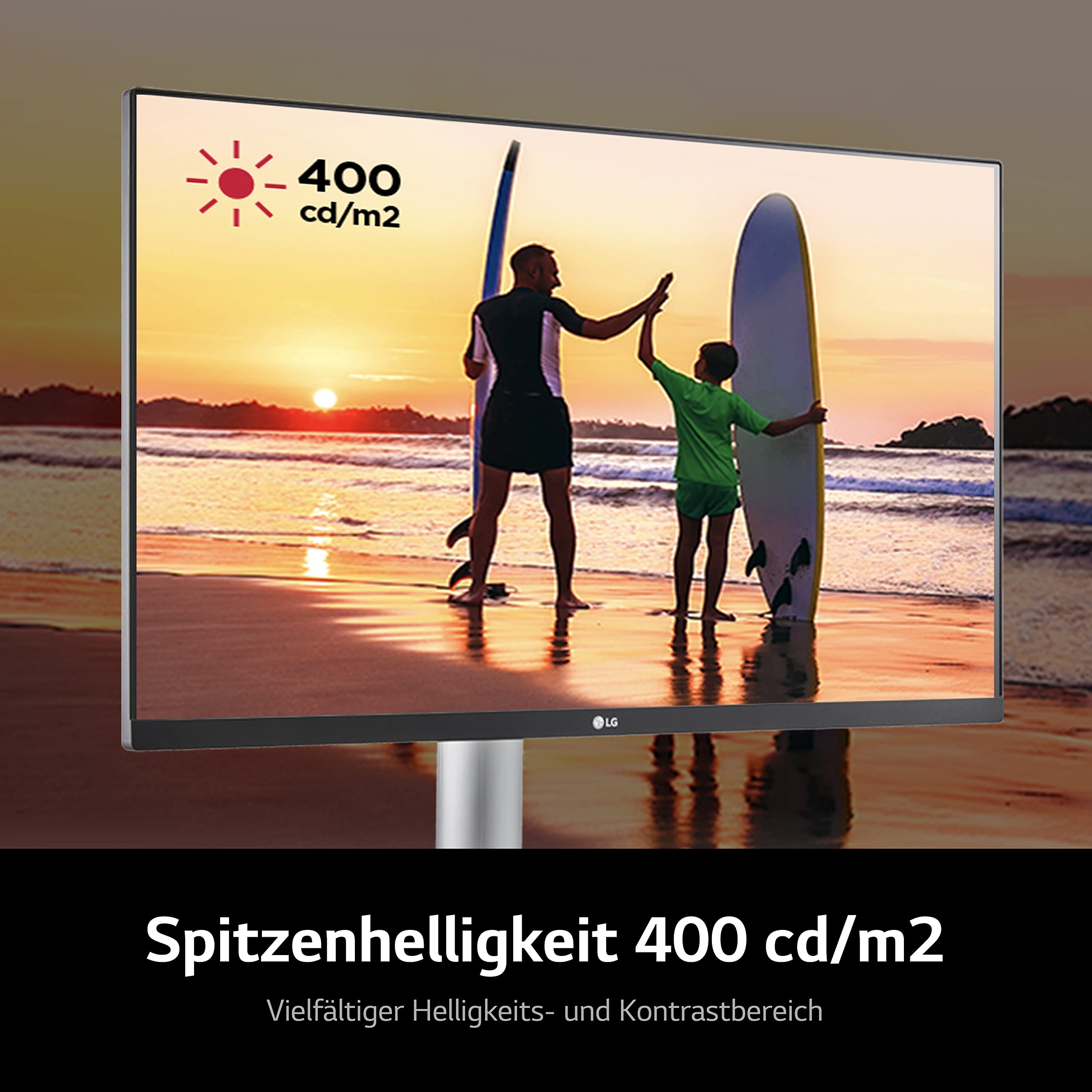 LG 27UP650P-W 27 Inch 4K UHD Monitor (3840x2160) with IPS Panel, 95% DCI-P3, HDR10, AMD FreeSync, VESA DisplayHDR 400 - White - Perfect for Graphic Design, Video Editing & Gaming