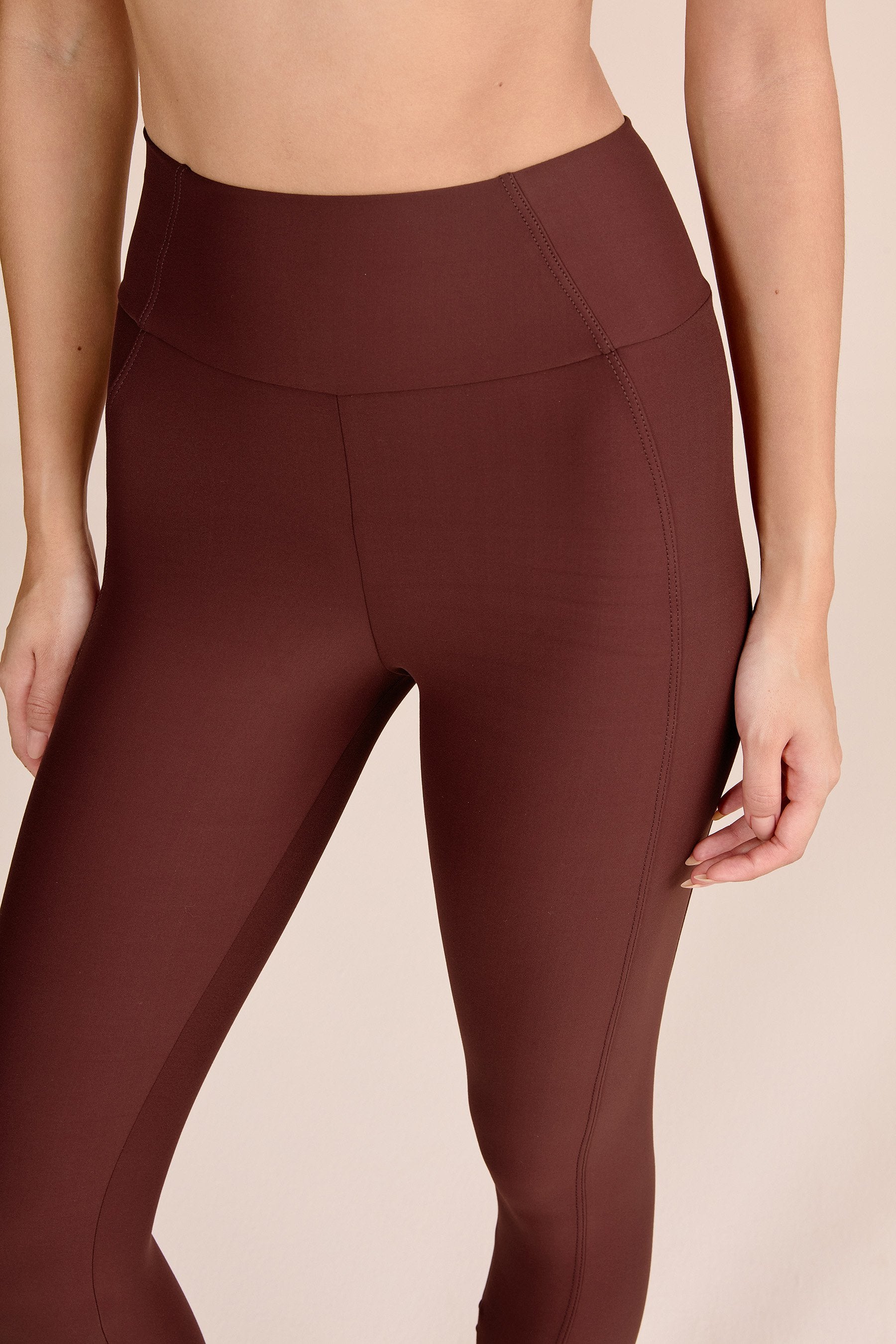Neoprene Zip Leggings for Women - High Waist Workout Leggings with Side Pockets - Comfortable & Stretchy Gym Pants for Running, Yoga & Fitness