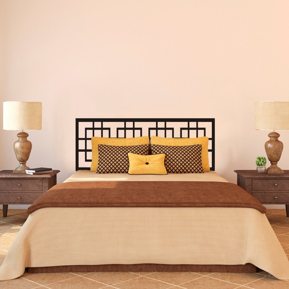 Large Black Squares Headboard Wall Decal - Vinyl Wall Sticker for Bedroom, Dorm Decor, Wall Art, Perfect for Modern Home and Apartment Design