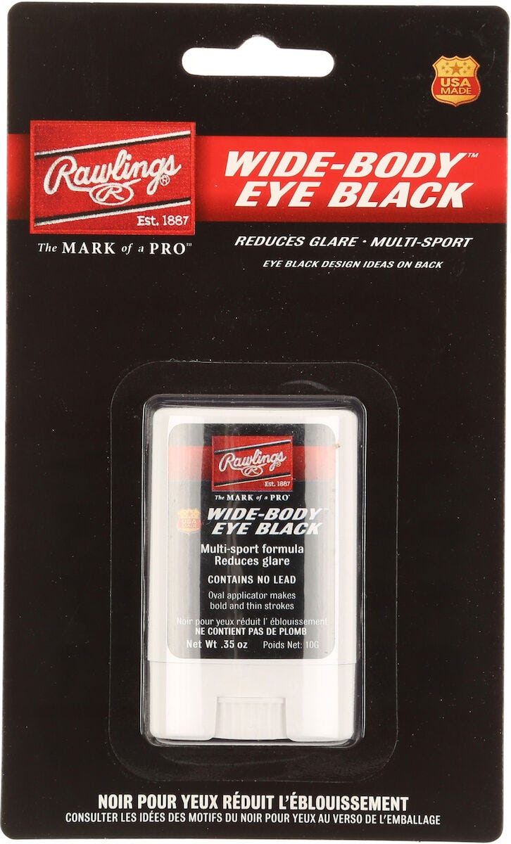 Rawlings Wide Body Eye Black Stick EBW - Anti-Glare Sports Eye Black for Baseball, Football, Lacrosse - Sweatproof & Smudge-Proof