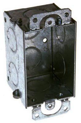 Hubbell Raco 420 Single Gang Switch Box with Ears - Electrical Metal Junction Box for Home and Commercial Wiring - Perfect for Switches, Outlets, and Lighting Installations