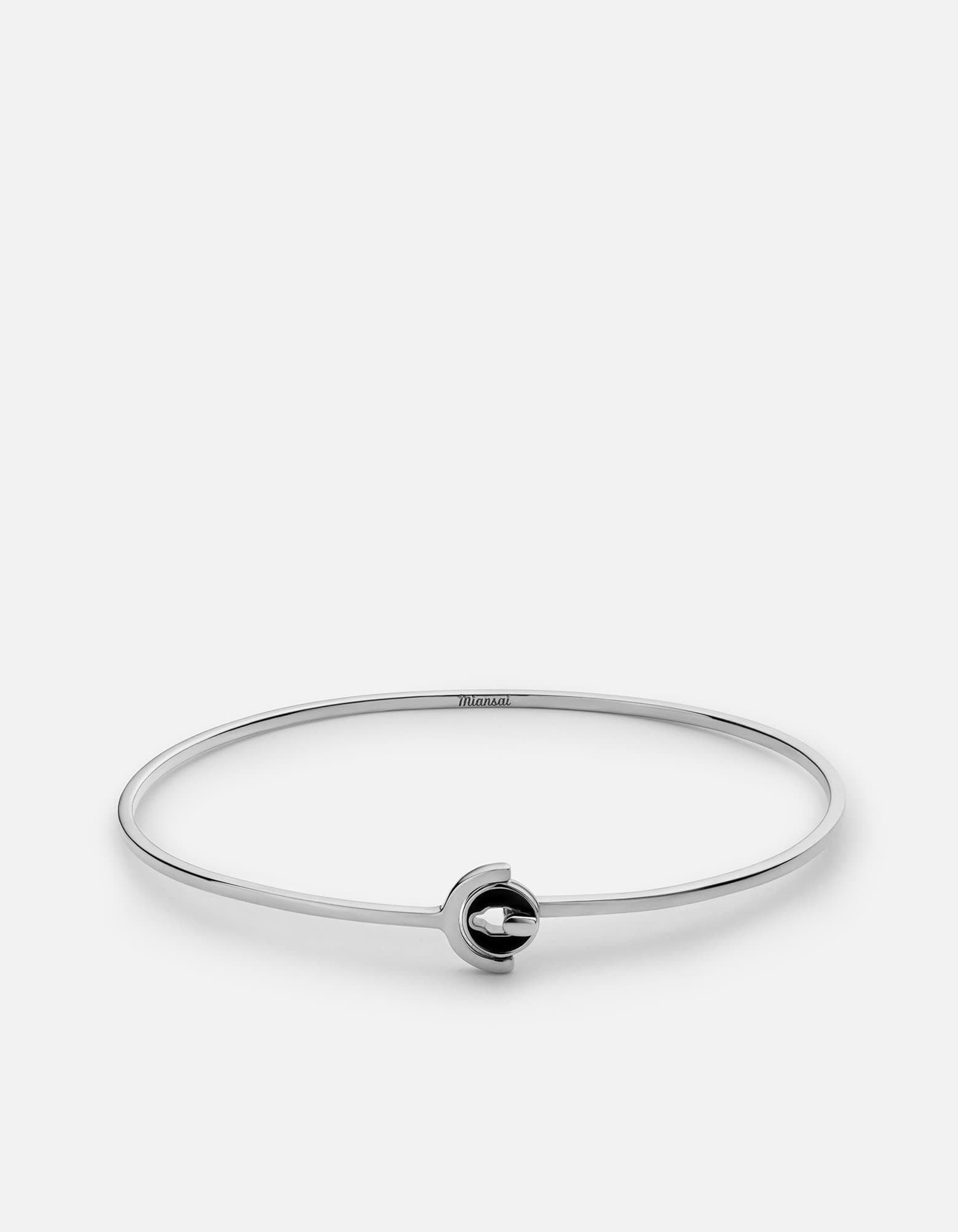 Sterling Silver & Black Swivel Cuff Bracelet - Adjustable Bangle for Women - Perfect for Parties, Weddings & Everyday Wear