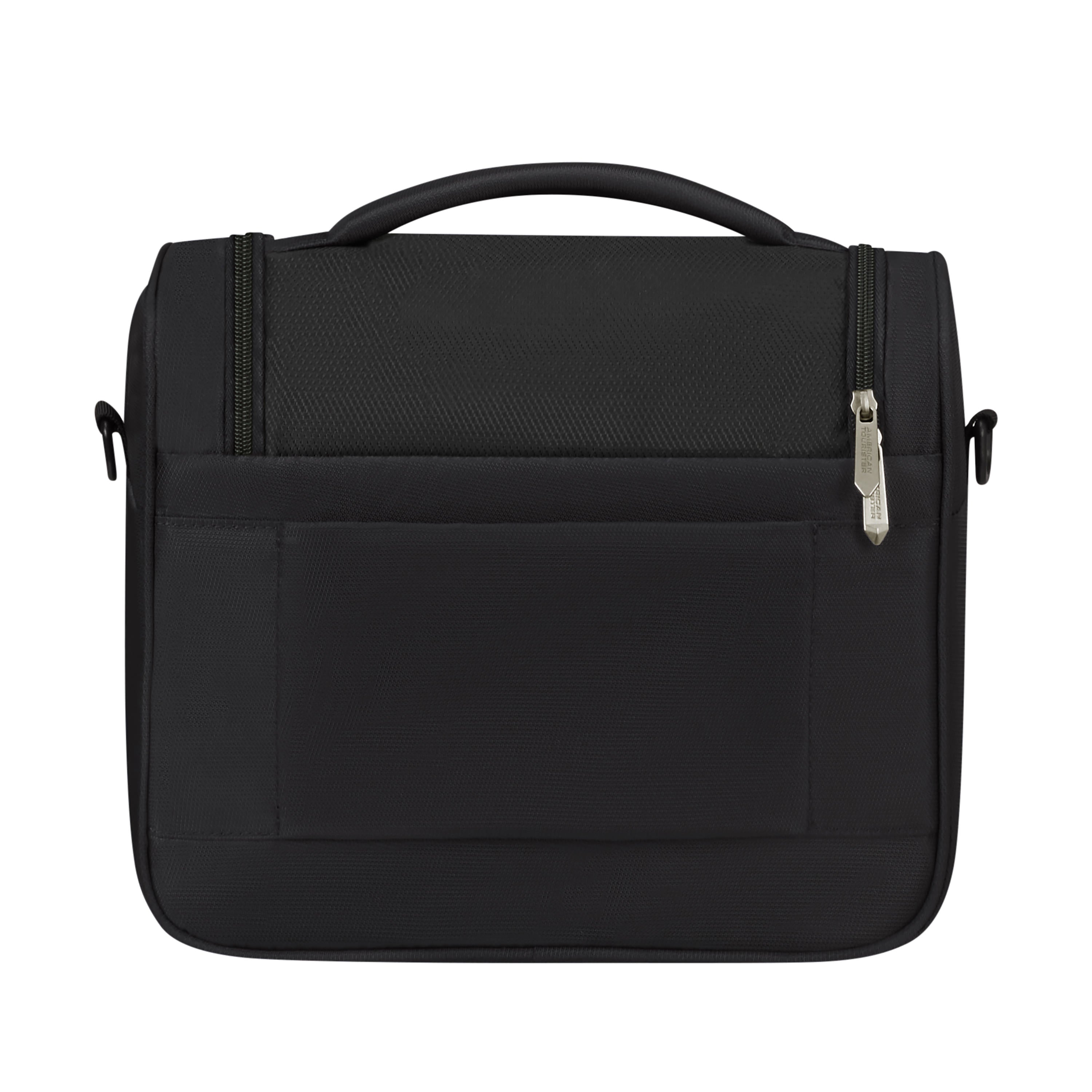 American Tourister Summerride Large Toiletry Bag for Travel - Waterproof Cosmetic Makeup Organizer with Hanging Hook, Perfect for Vacation, Gym & Business Trips (Black)