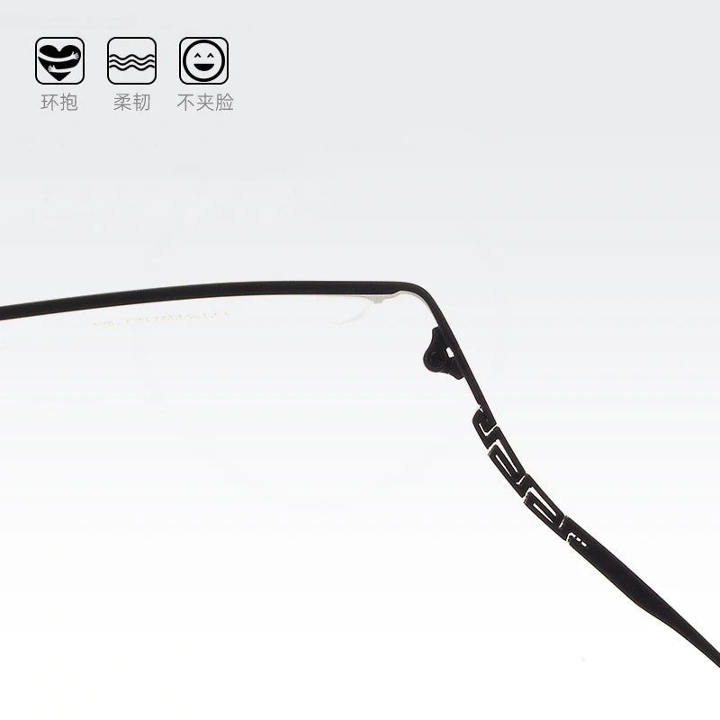 Bclear Men's Semi-Rimless Square Titanium Eyeglasses Frame 71111 - Lightweight & Durable Glasses for Work, Reading, and Everyday Use