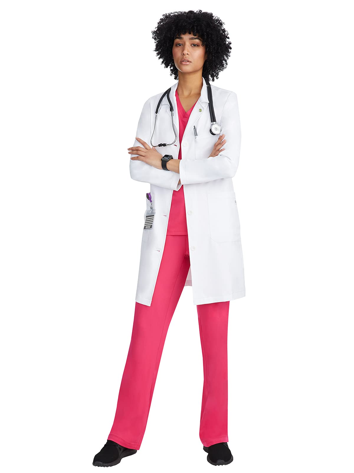 Healing Hands Women's 6-Pocket Full Length White Lab Coat 5161 - Faye Minimalist White Coat Collection | Perfect for Doctors, Nurses & Medical Students