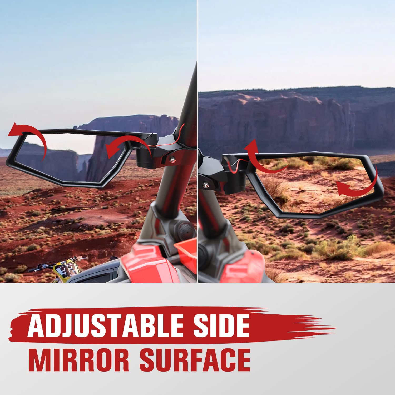 2020-2024 Polaris RZR Pro XP/Pro XP4/Turbo R/PRO R LED Side Mirrors with Adjustable Breakaway Design & Turn Signals - Replacement #2883762 - Perfect for Off-Roading & Night Driving