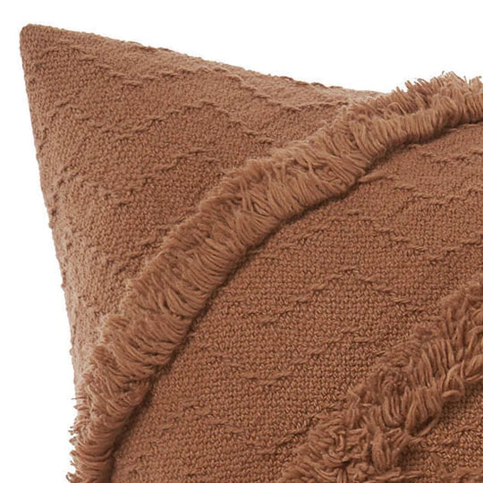 Premium Adalyn Pecan 50x50cm Decorative Throw Pillow Cover by Linen House - Soft Linen Cushion for Sofa, Bed & Home Decor